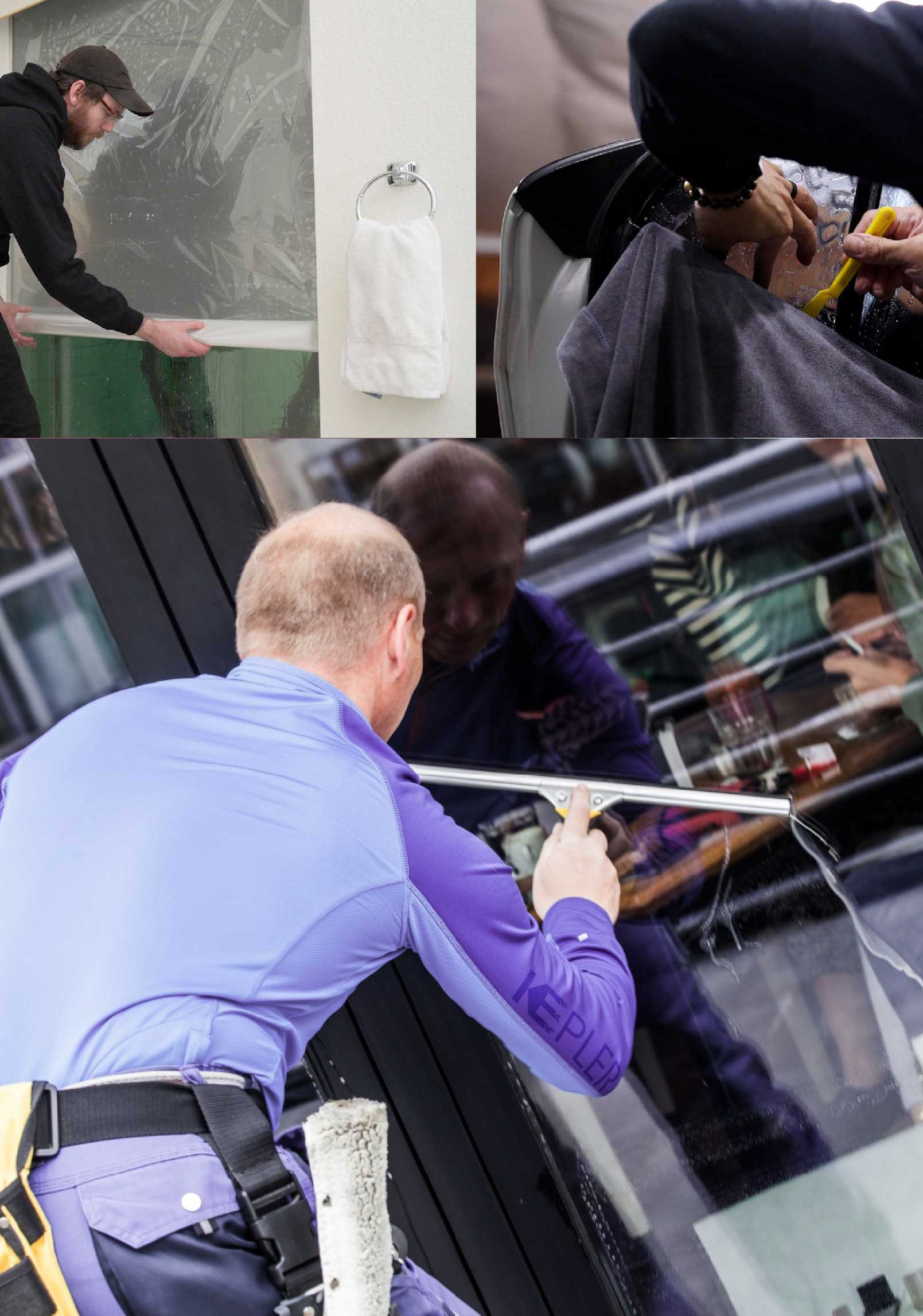 Kepler Expert Applying Anti-Graffiti Window Film to a North Providence Shop Front