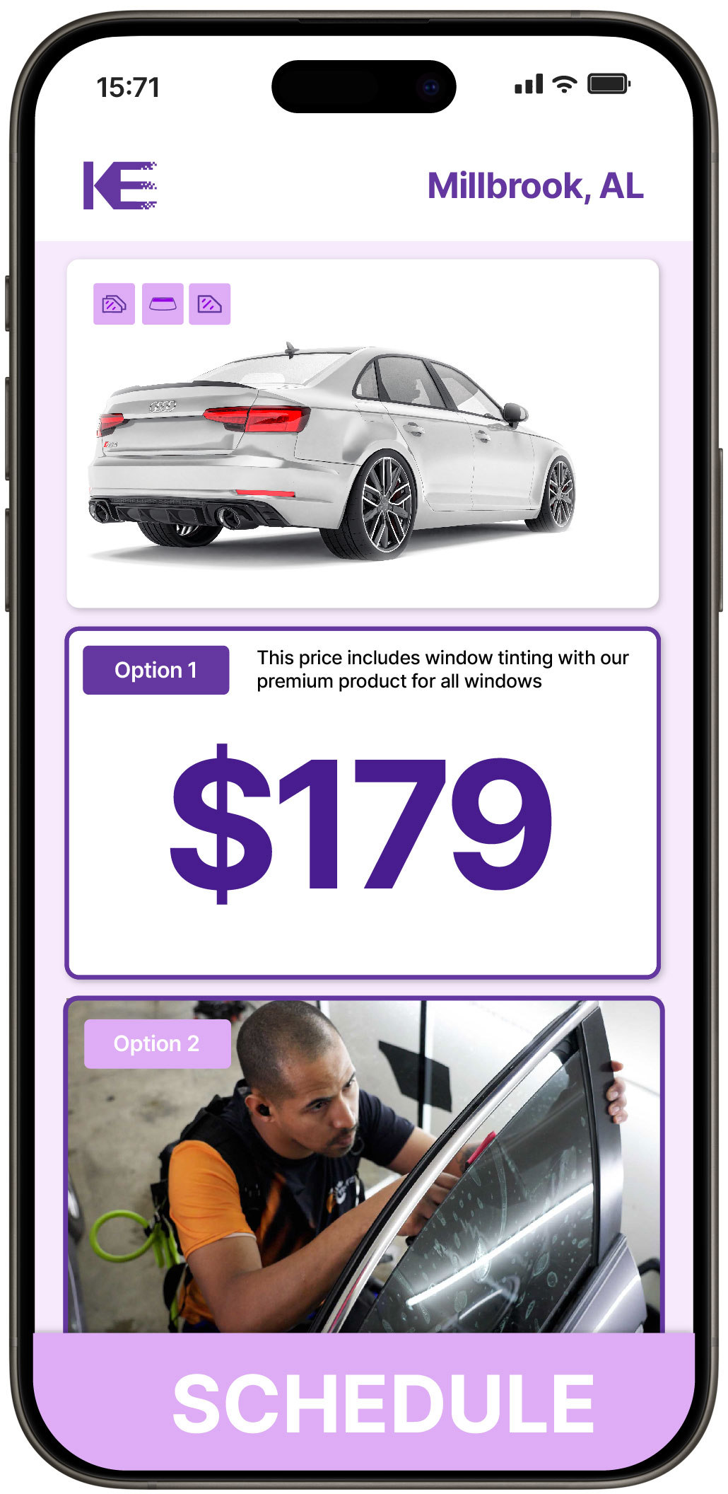 View Competitive Car Window Tinting Rates in Millbrook, Alabama