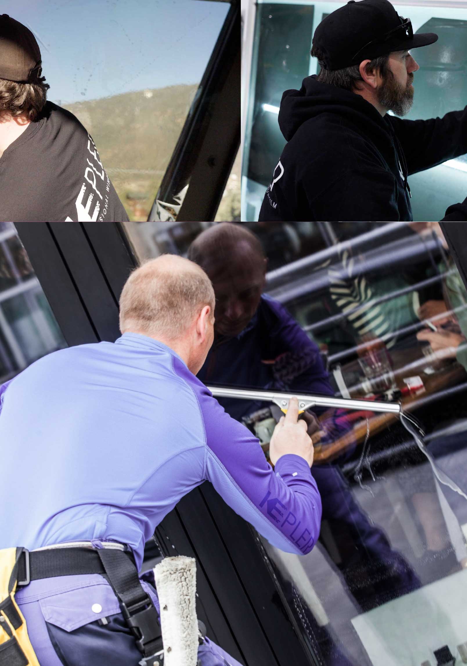 Kepler Professional Applying Anti-Graffiti Window Film to a Marquette Shop Front