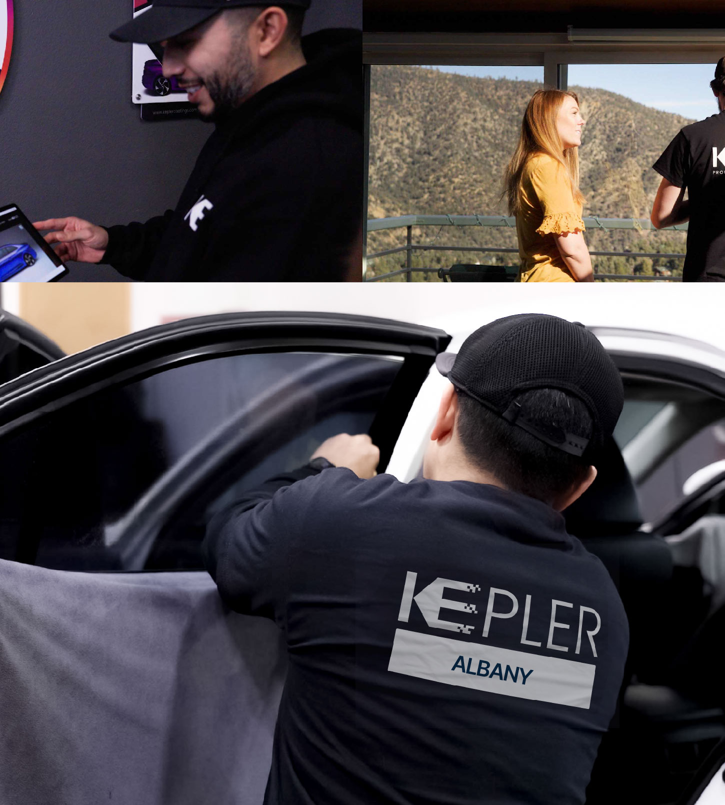 Automotive Window Tinting Expert Applying Film in Albany, California