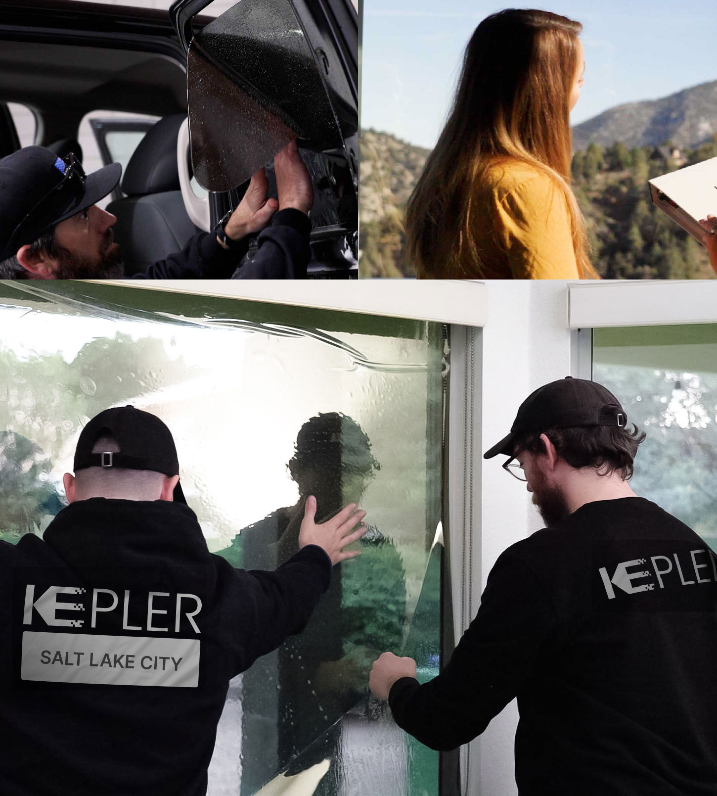 Kepler Technician Fitting High-tech Window Tint to Home in Salt Lake City