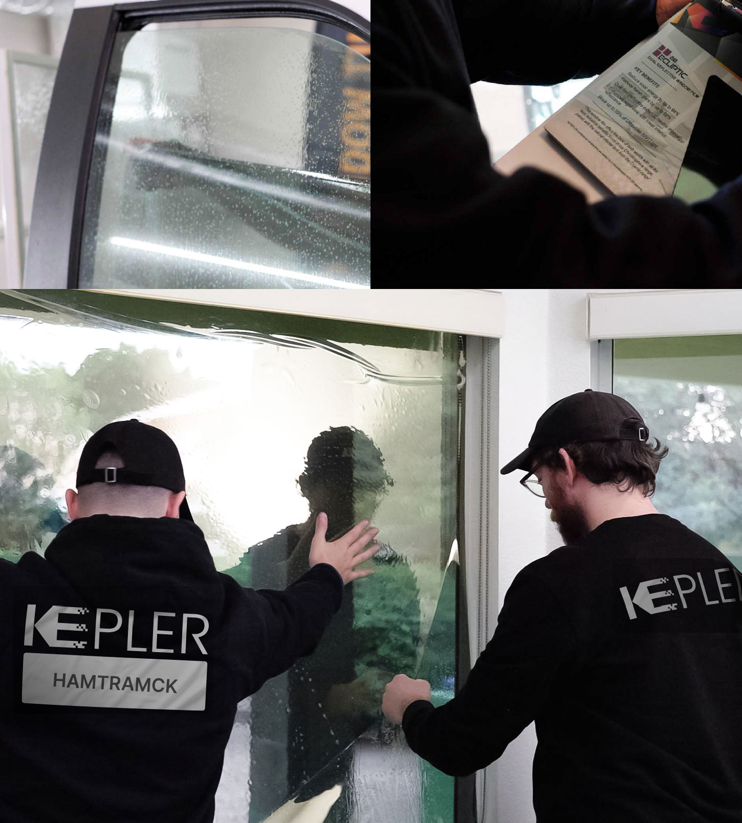 Kepler Technician Installing Ceramic Window Tint to Home in Hamtramck