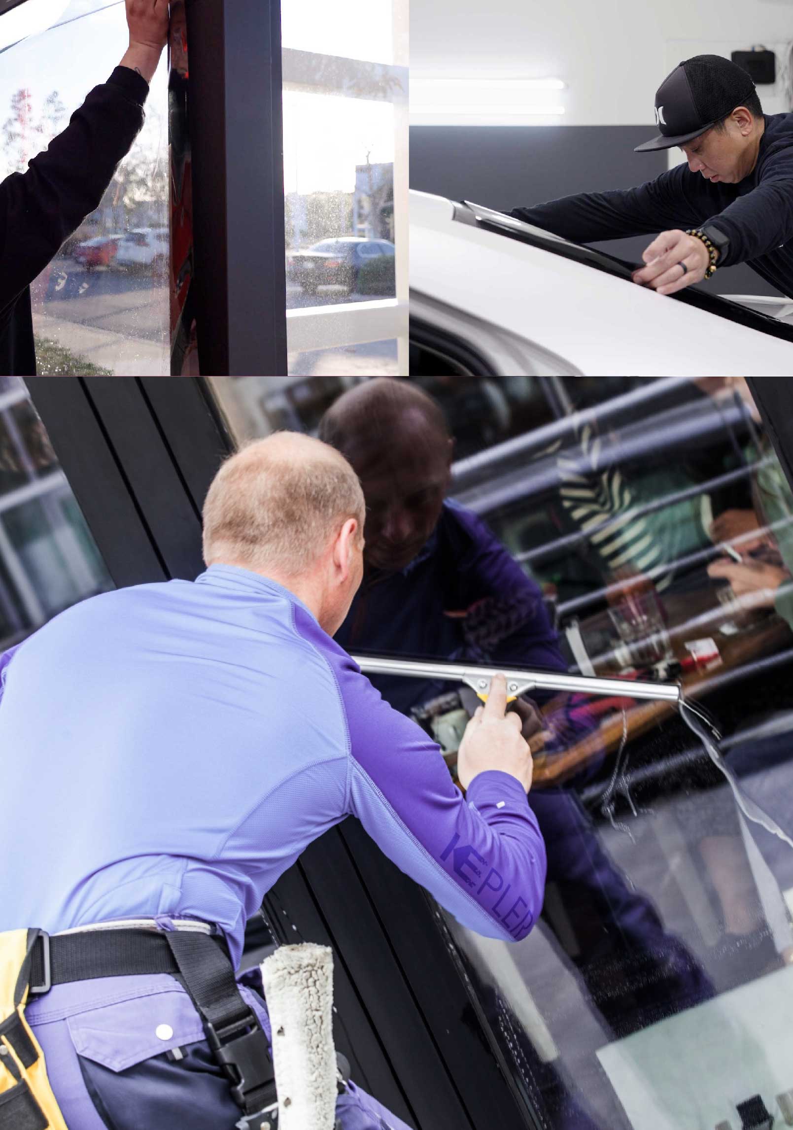 Kepler Professional Applying Anti-Graffiti Window Film to a Sulphur Springs Shop Front