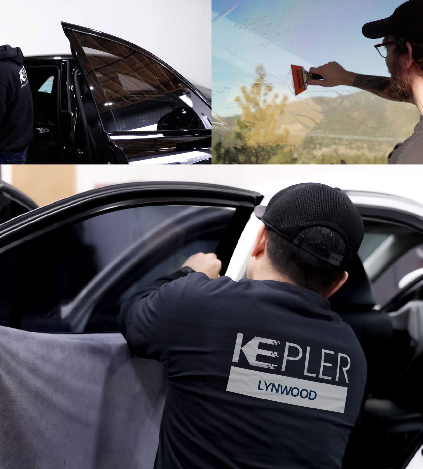 Automotive Window Tinting Expert Applying Film in Lynwood, California