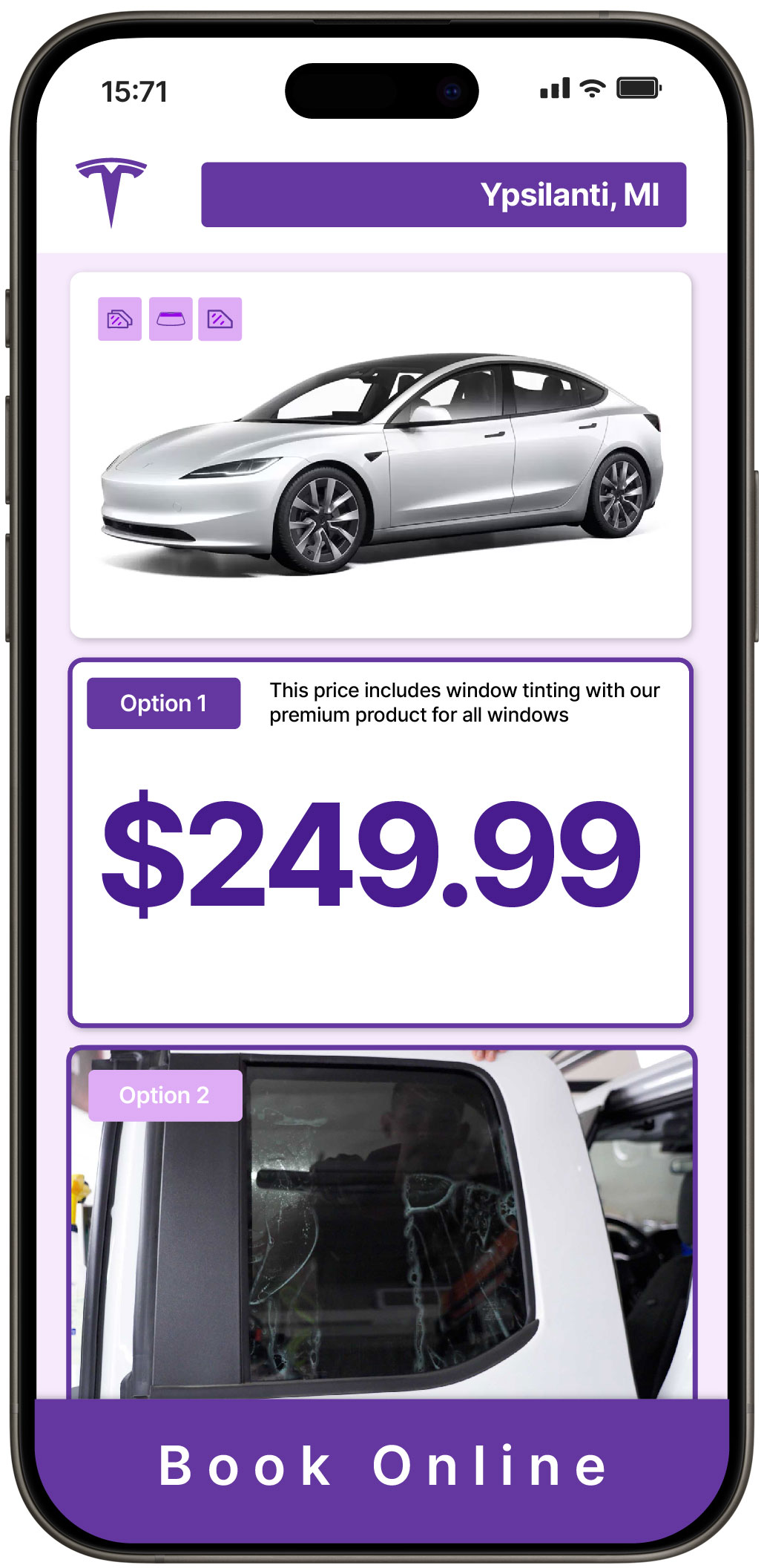 View Reasonable Tesla Window Tinting Prices in Ypsilanti, Michigan