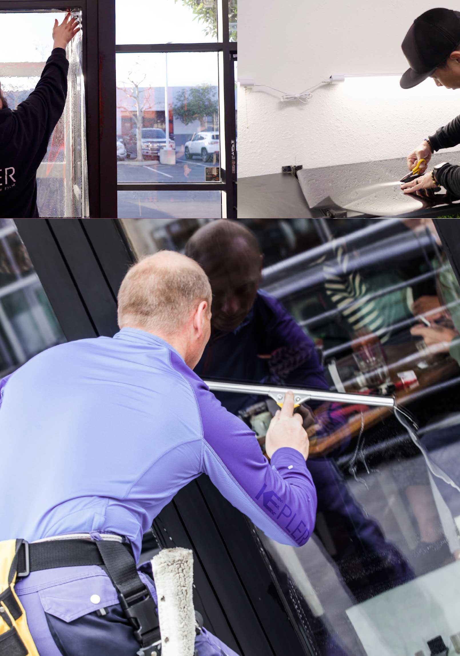 Kepler Expert Applying Anti-Graffiti Window Film to a North Charleston Shop Front