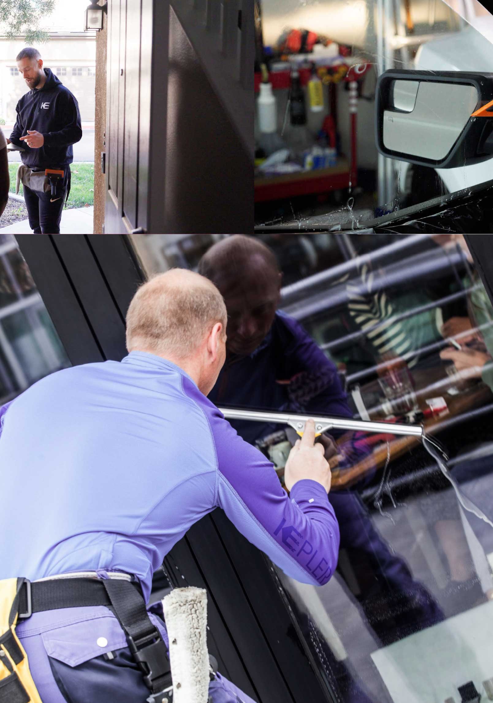 Kepler Skilled Applying Anti-Graffiti Window Film to a Roswell Shop Front