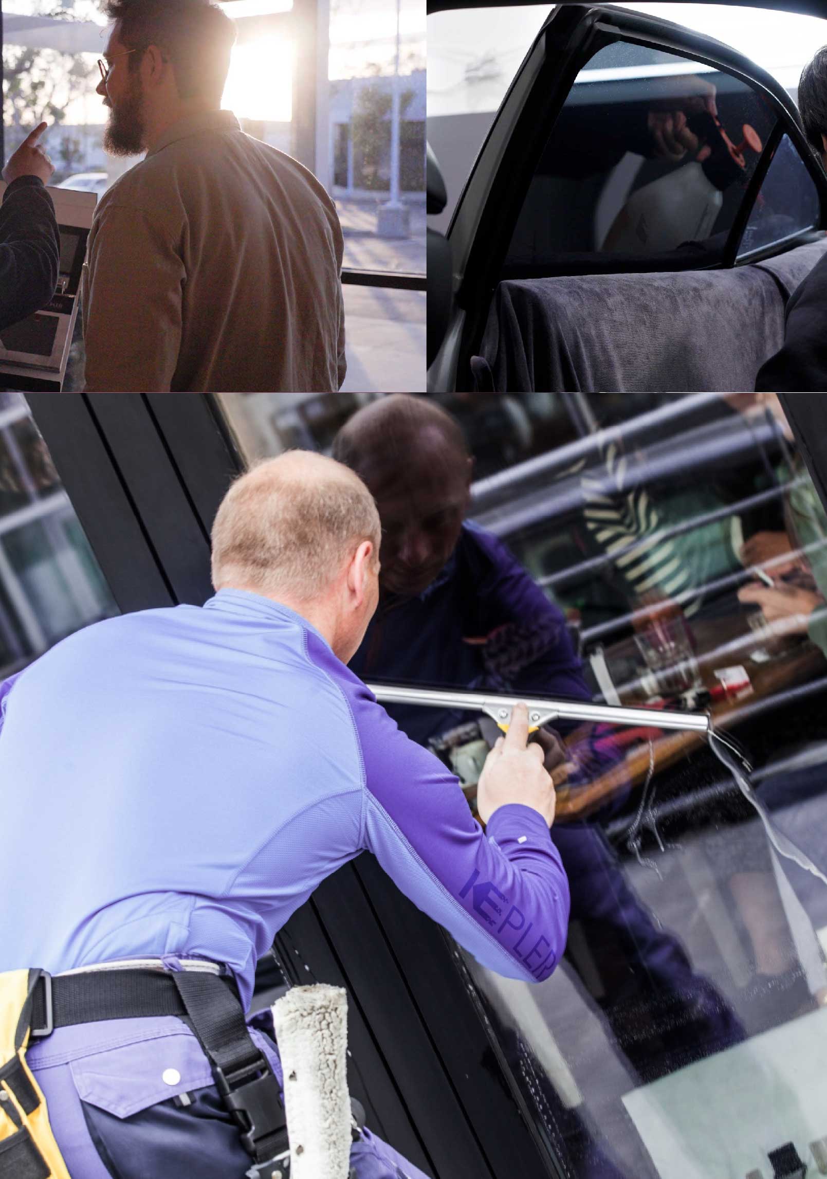 Kepler Expert Applying Anti-Graffiti Window Film to a Anderson Shop Front