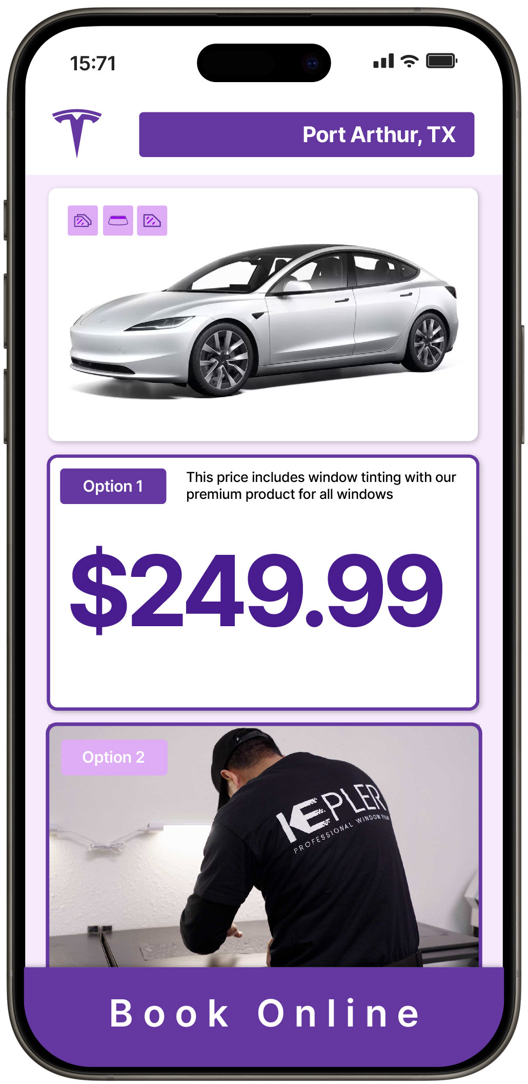 View Affordable Tesla Window Tinting Costs in Port Arthur, Texas