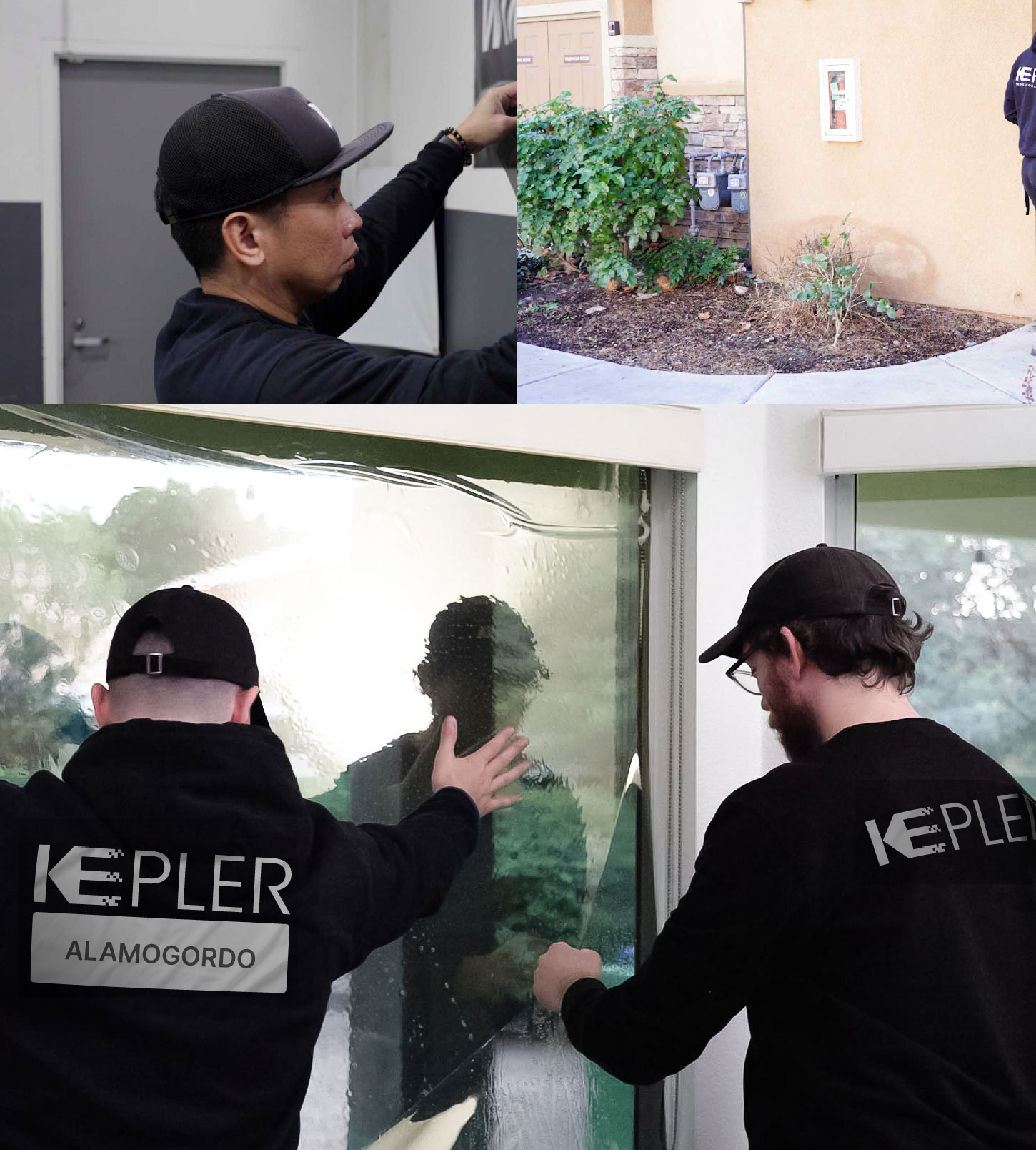 Kepler Technician Applying Advanced Window Tint to Home in Alamogordo