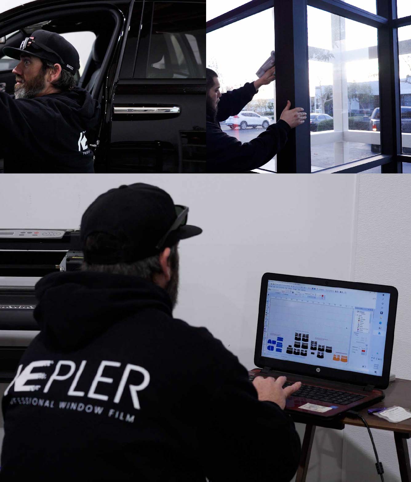 Ceramic Window Tinting Expert Cutting Film in Somers, New York