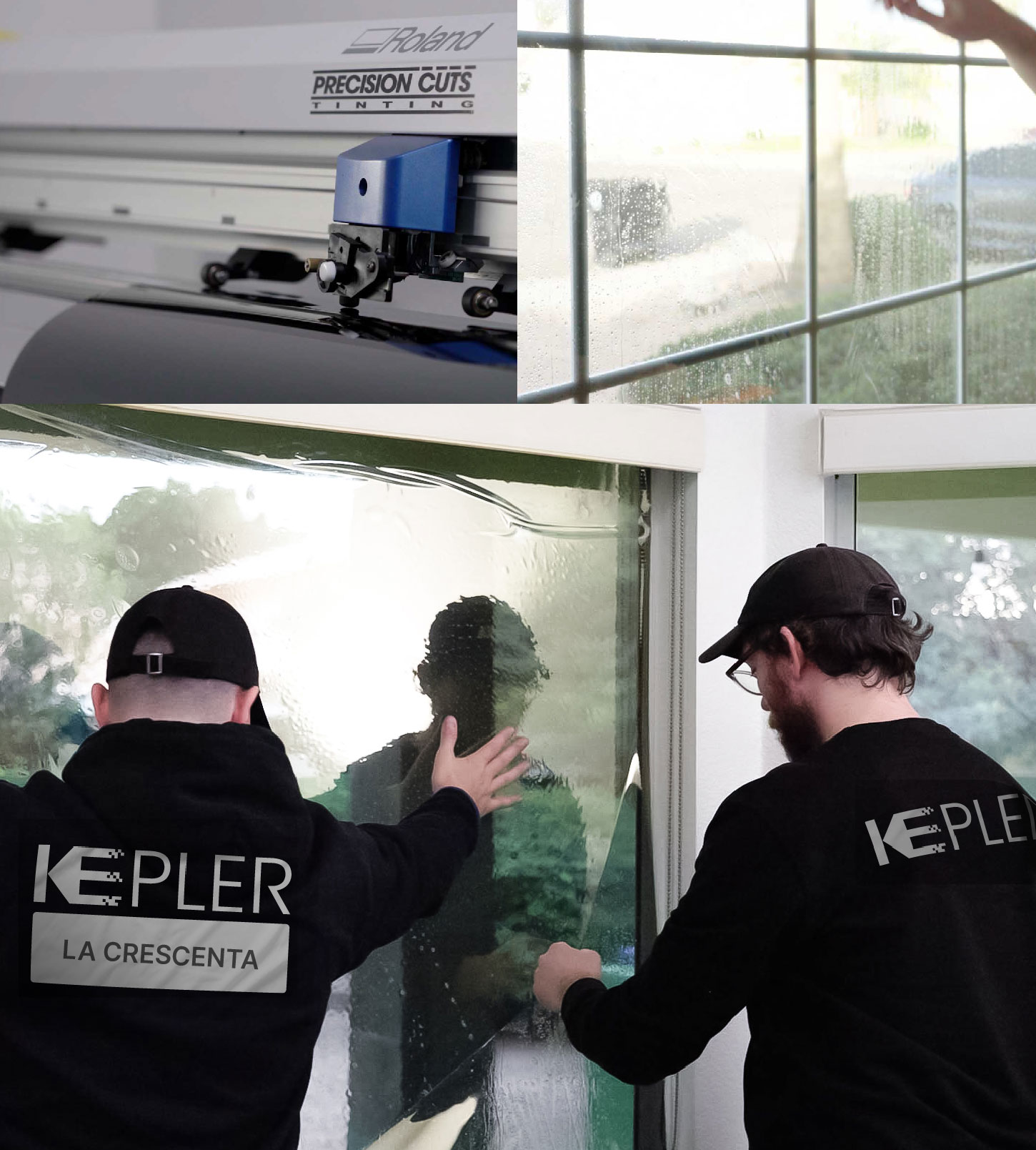 Kepler Technician Applying Advanced Window Tint to Home in La Crescenta