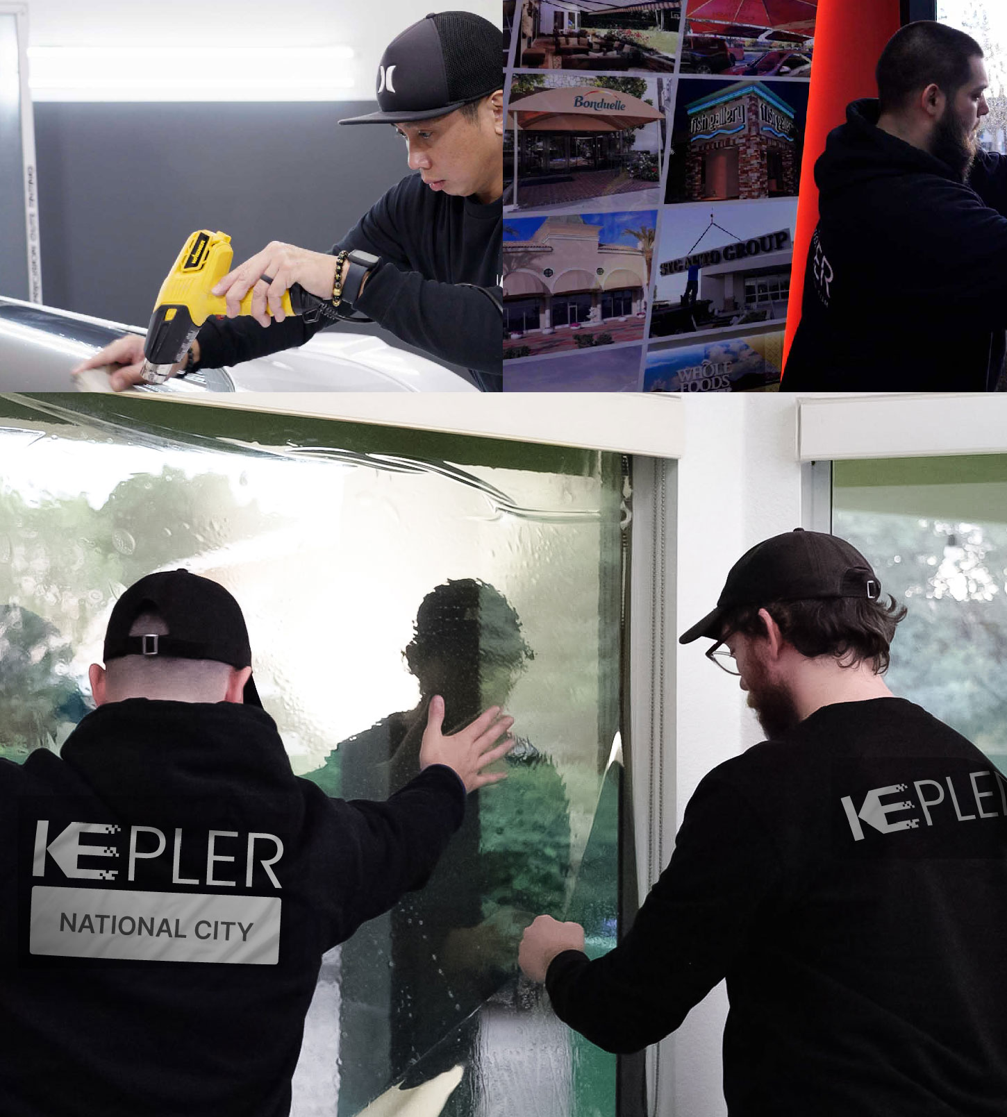 Expert Technician Applying Ceramic Window Tint to Home in National City