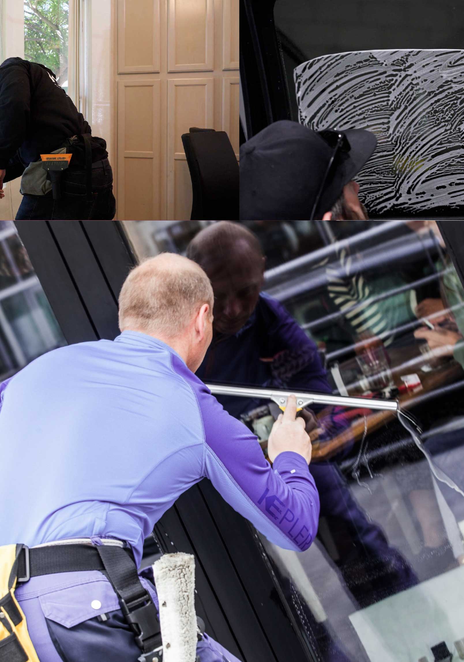 Kepler Professional Applying Anti-Graffiti Window Film to a Taylor Shop Front