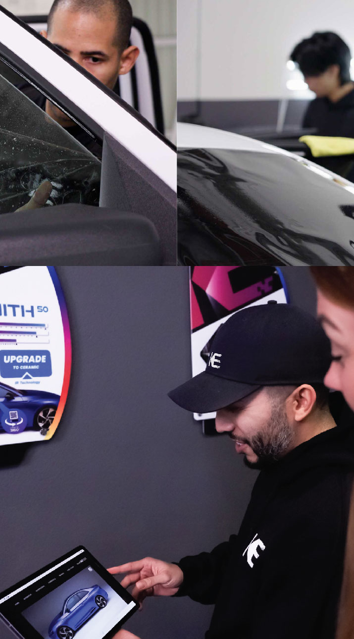 Kepler Dealer Showing Car Window Film Options to Customer in Randolph, New Jersey
