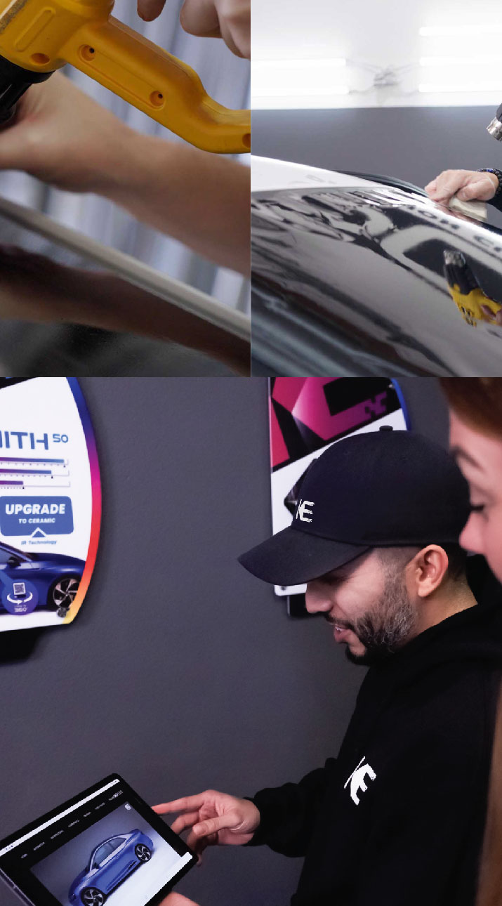 Kepler Dealer Showing Car Window Film Options to Customer in Jackson, Michigan