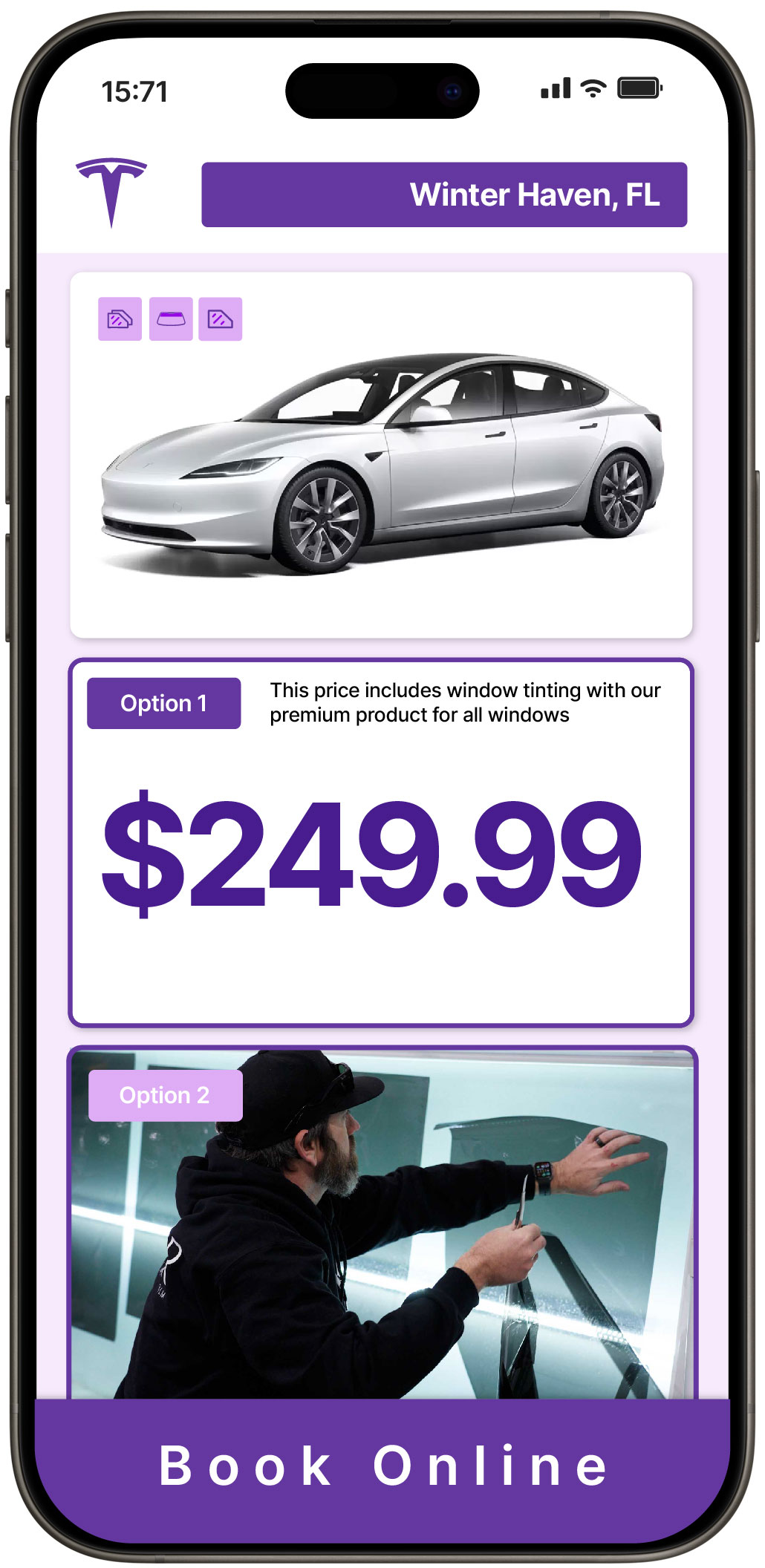 View Reasonable Tesla Window Tinting Costs in Winter Haven, Florida
