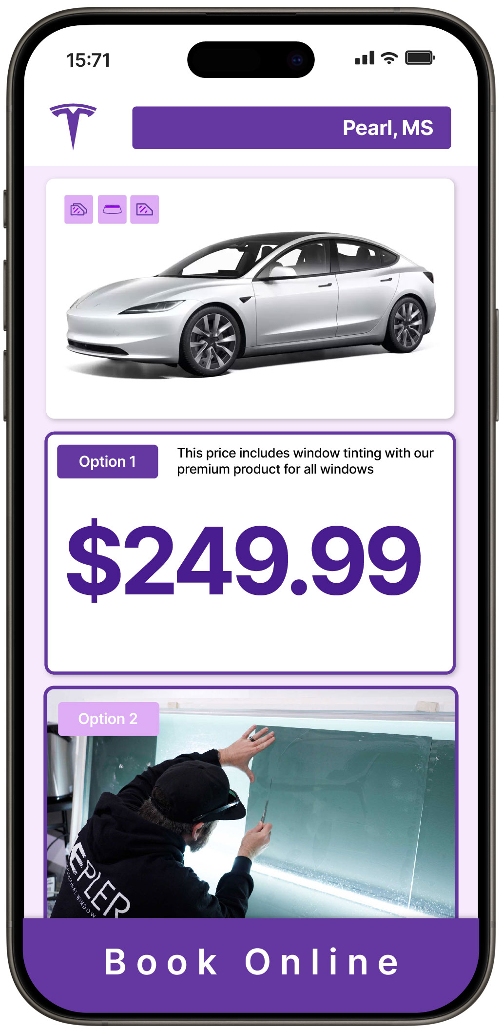 View Reasonable Tesla Window Tinting Costs in Pearl, Mississippi