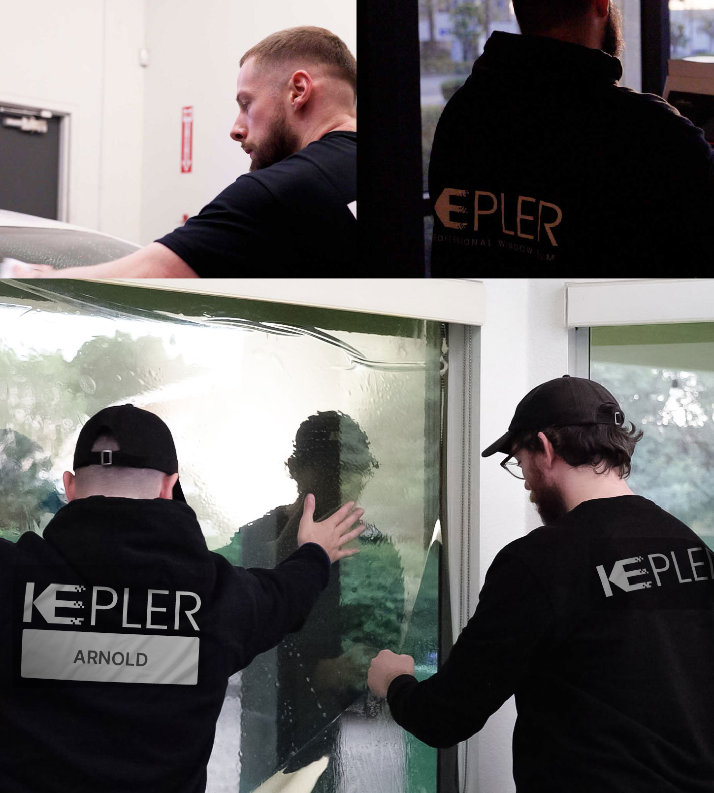 Expert Technician Installing High-tech Window Tint to Home in Arnold
