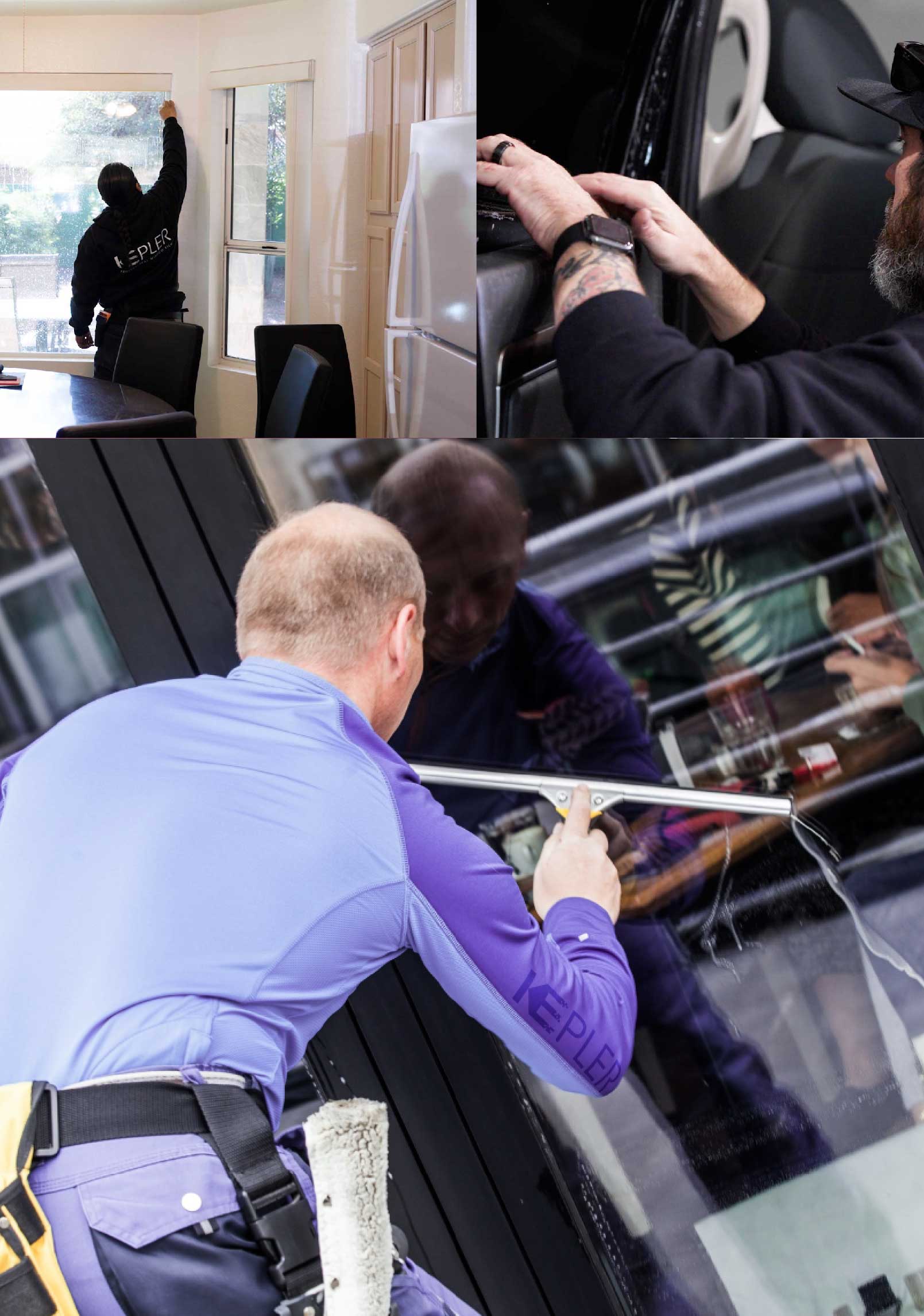 Kepler Skilled Applying Anti-Graffiti Window Film to a Dixon Shop Front
