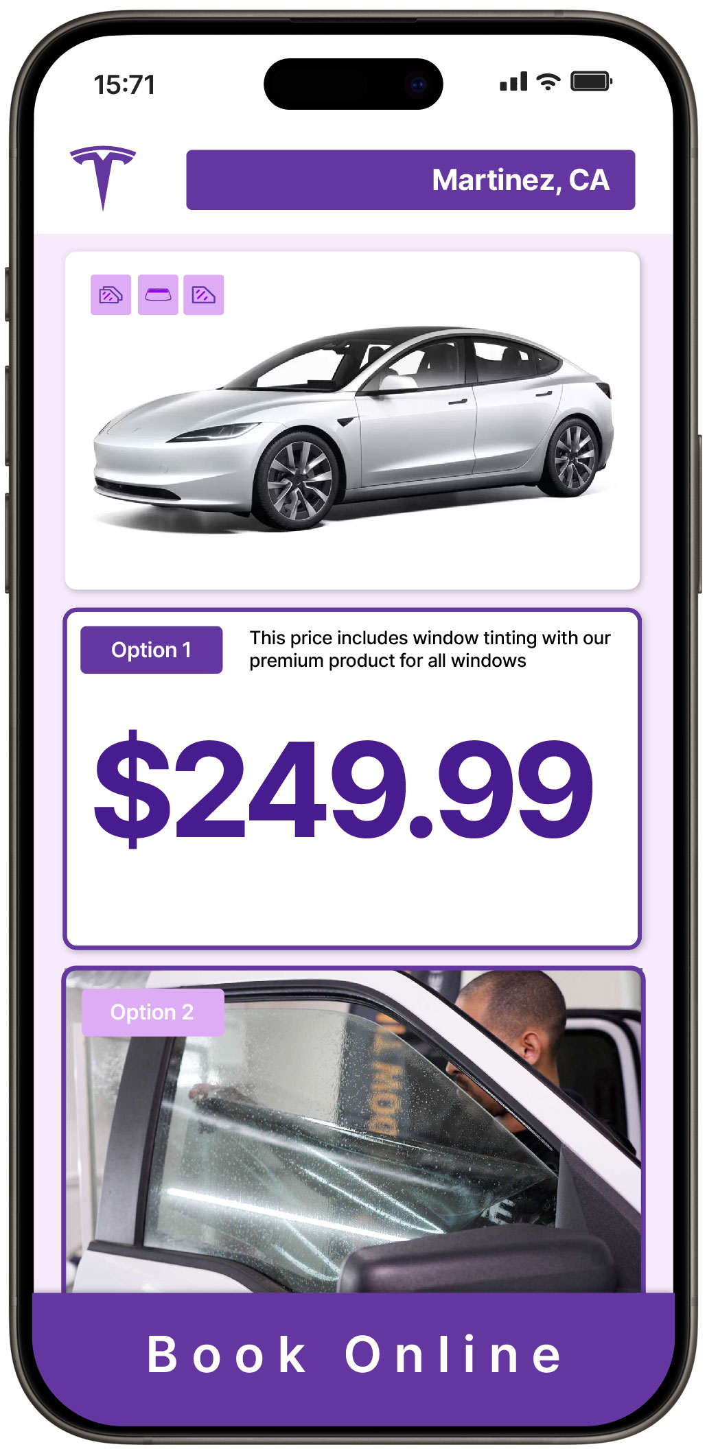 View Reasonable Tesla Window Tinting Rates in Martinez, California