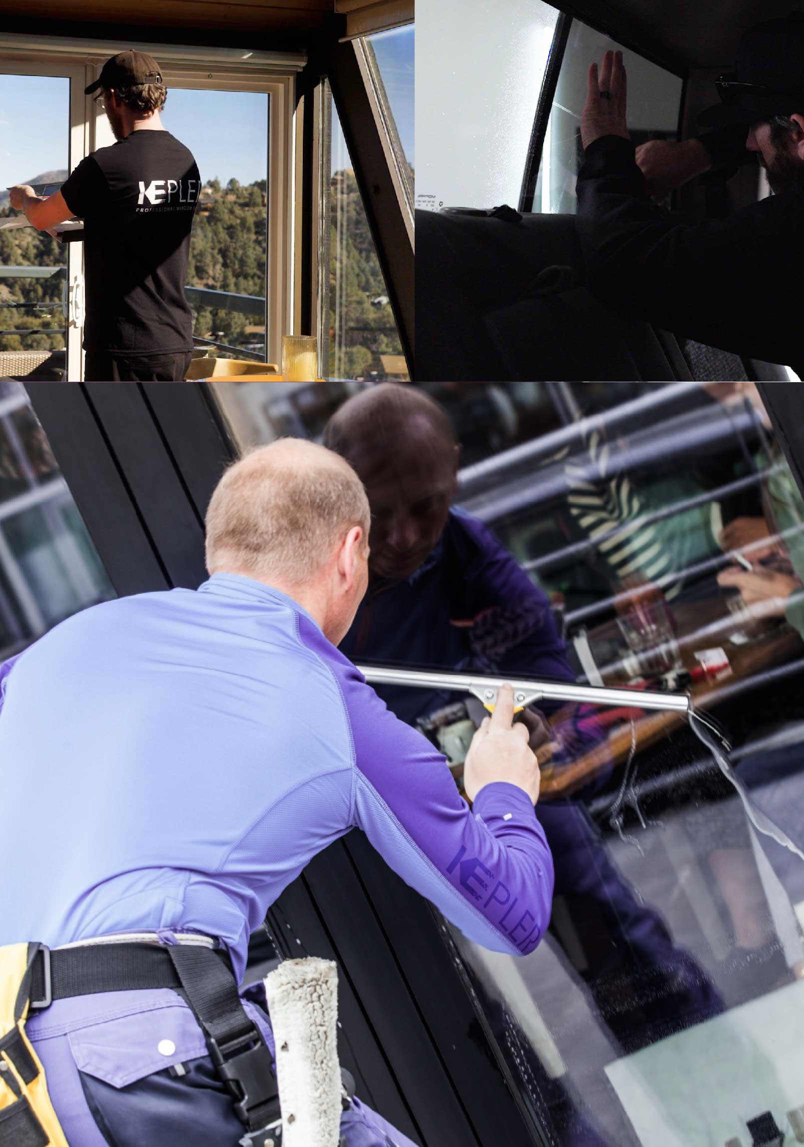 Kepler Professional Applying Anti-Graffiti Window Film to a Ladson Shop Front
