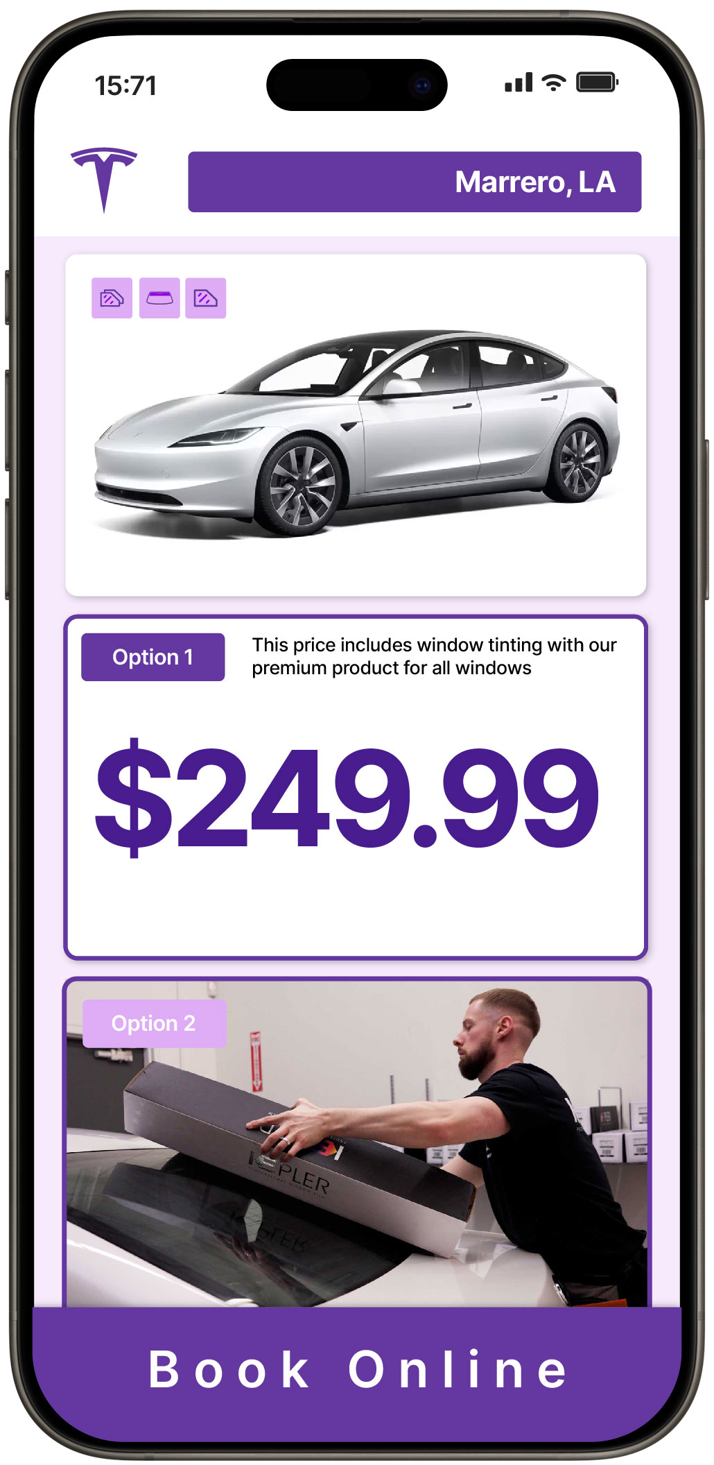 View Reasonable Tesla Window Tinting Costs in Marrero, Louisiana