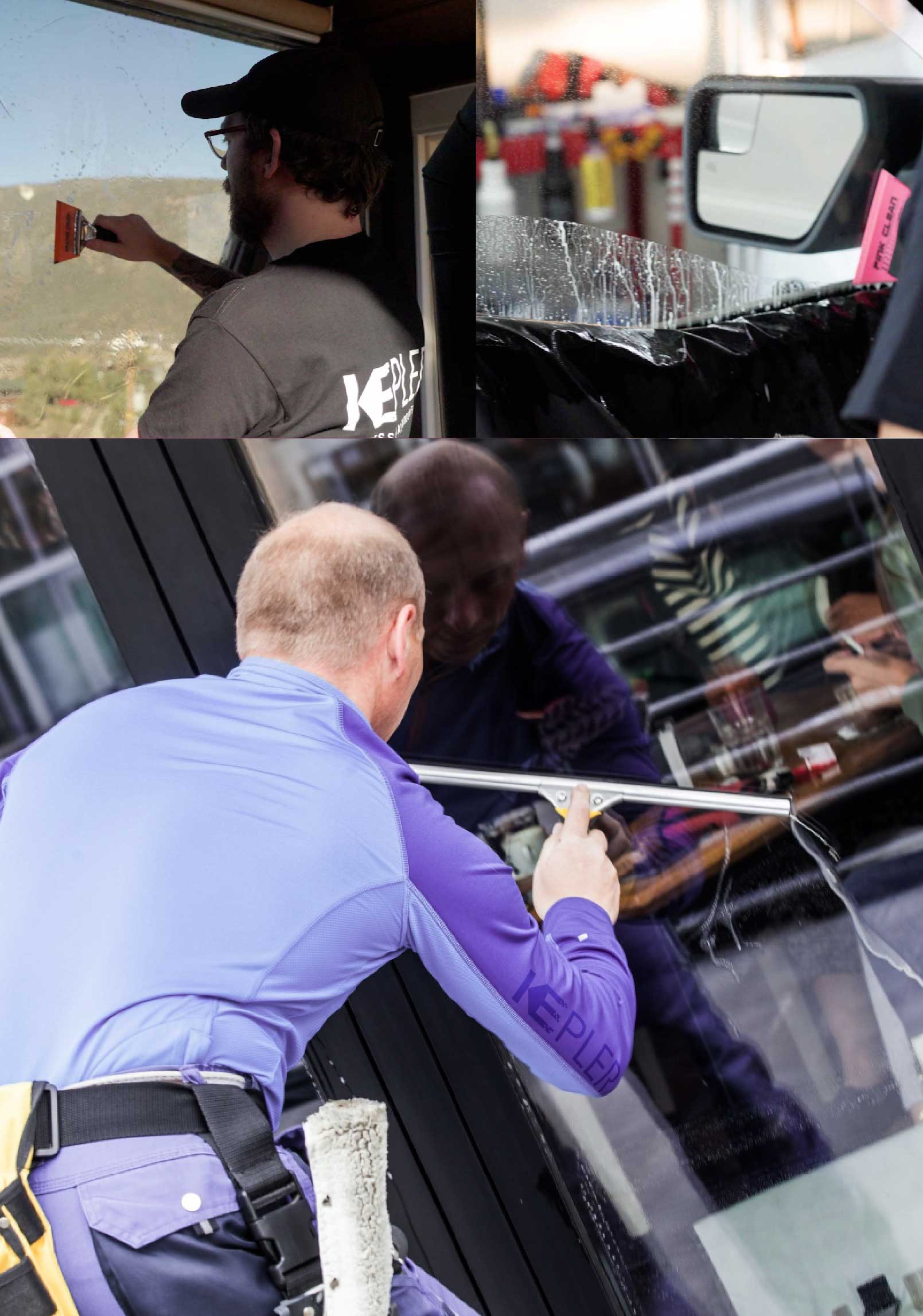 Kepler Skilled Applying Anti-Graffiti Window Film to a Woodstock Shop Front