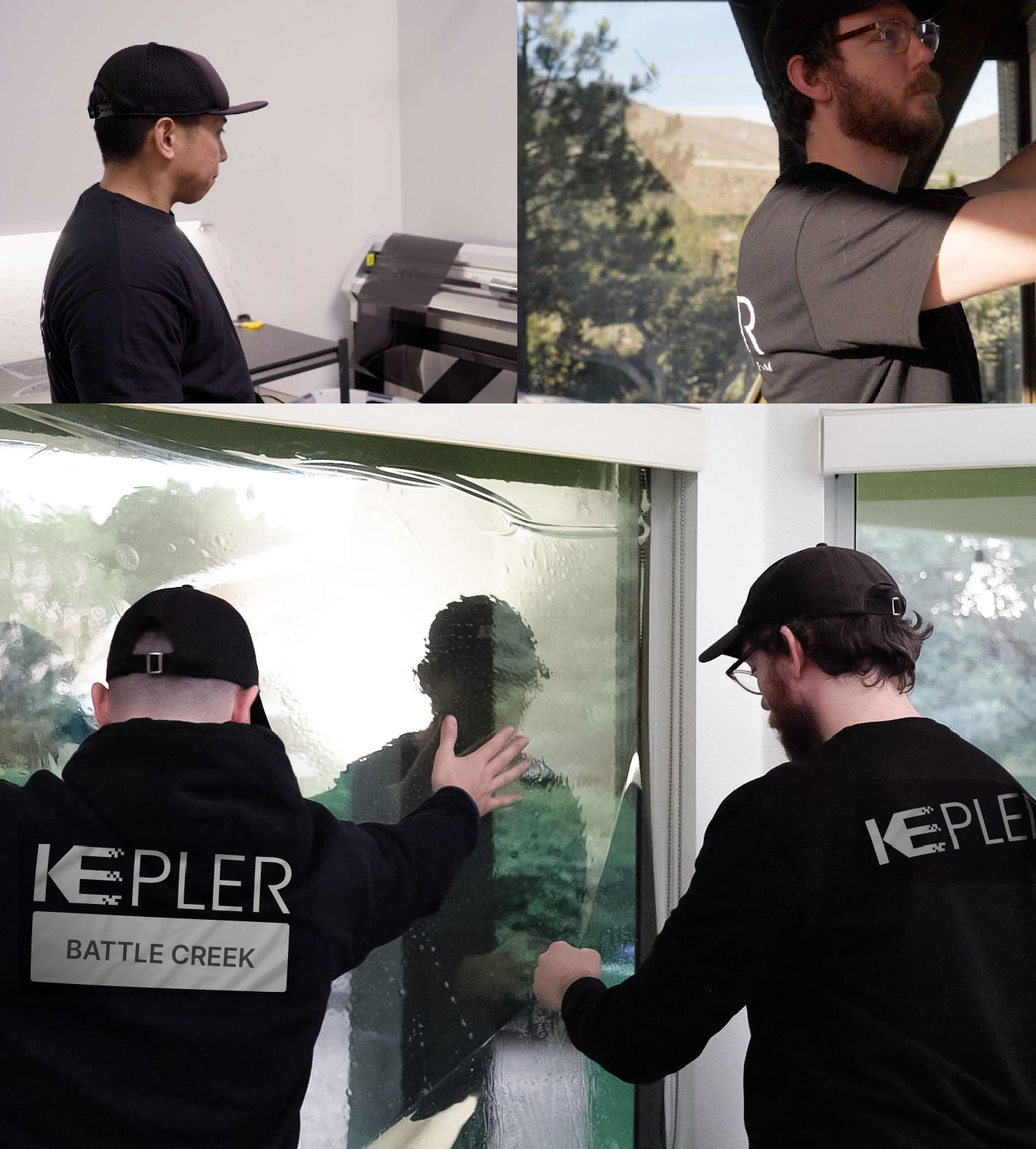 Kepler Technician Applying High-tech Window Tint to Home in Battle Creek