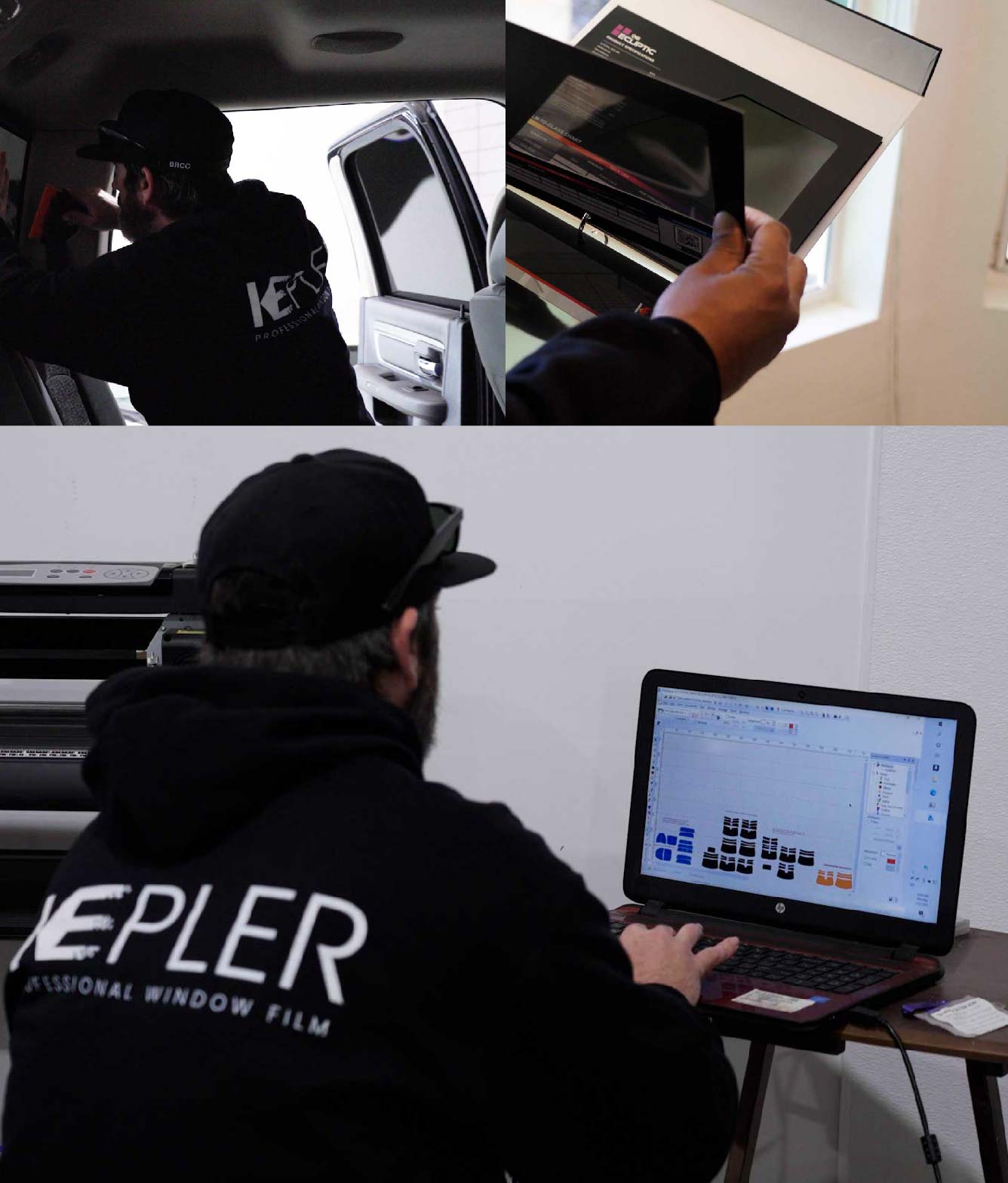 Ceramic Window Tinting Expert Cutting Film in Slidell, Louisiana