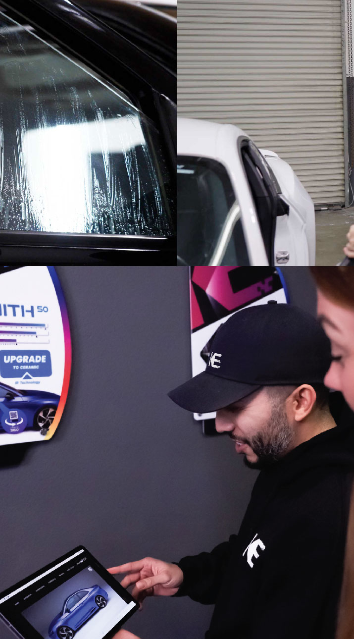 Kepler Dealer Showing Car Window Film Options to Customer in Cantonment, Florida