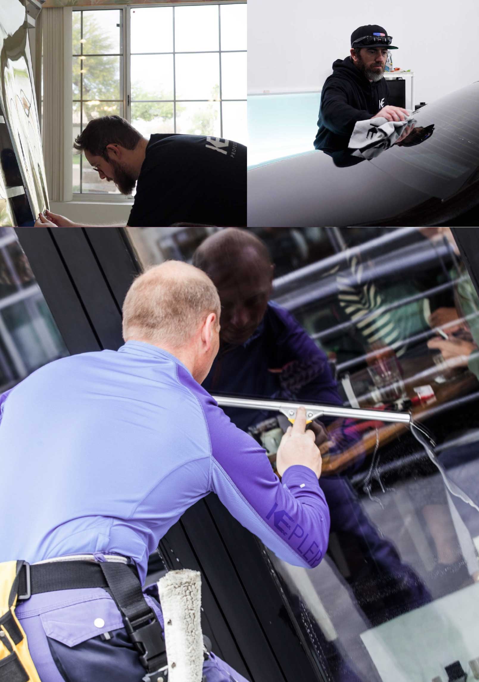 Kepler Skilled Applying Anti-Graffiti Window Film to a Dickinson Shop Front