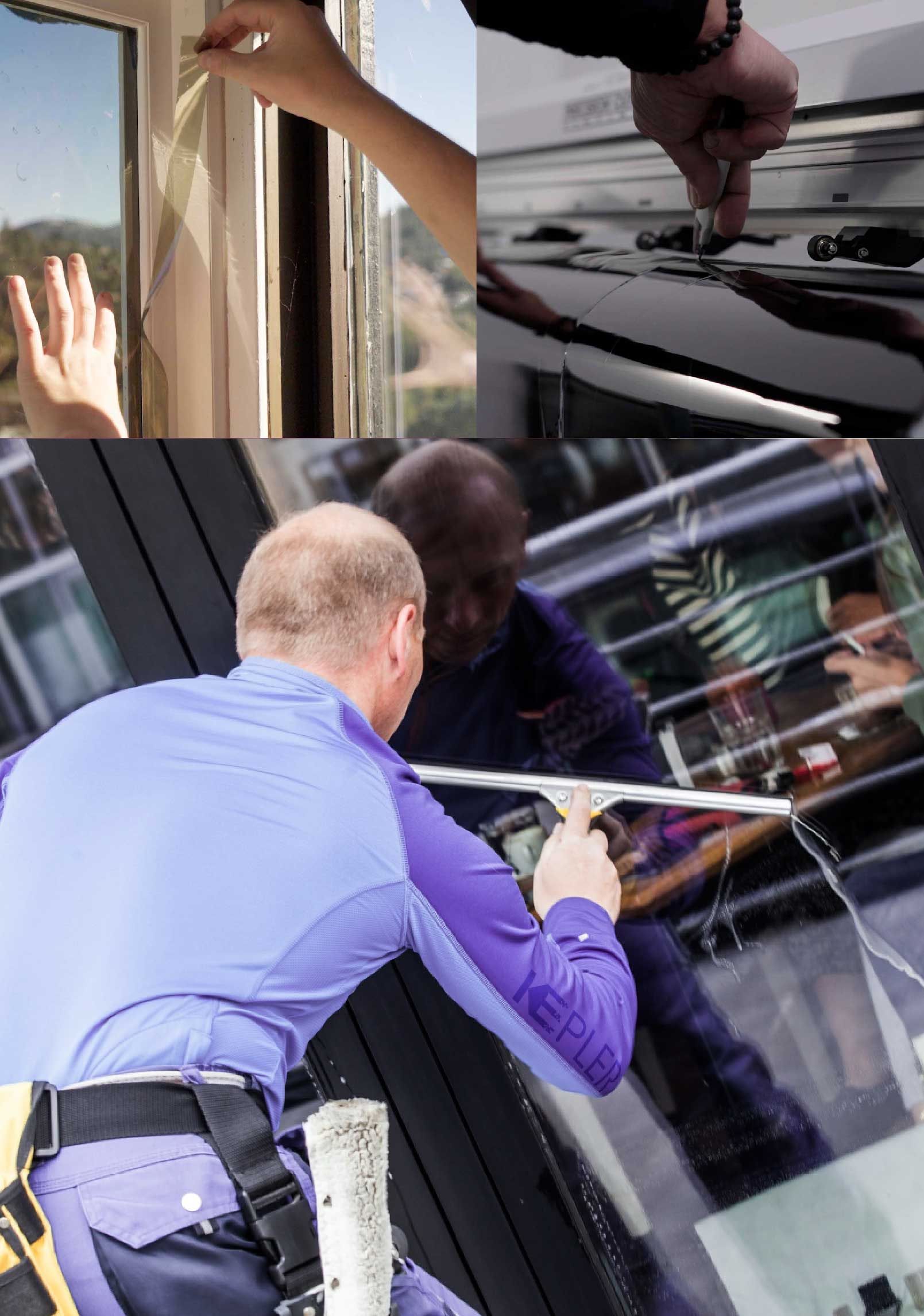 Kepler Professional Applying Anti-Graffiti Window Film to a Hinesville Shop Front