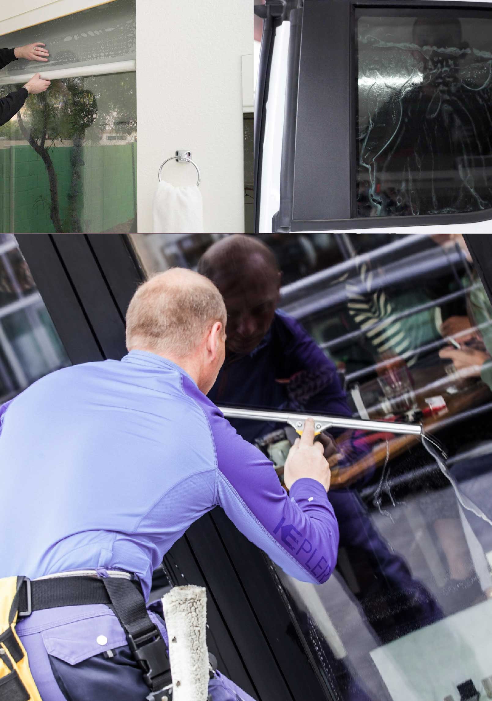 Kepler Expert Applying Anti-Graffiti Window Film to a Jacksonville Shop Front