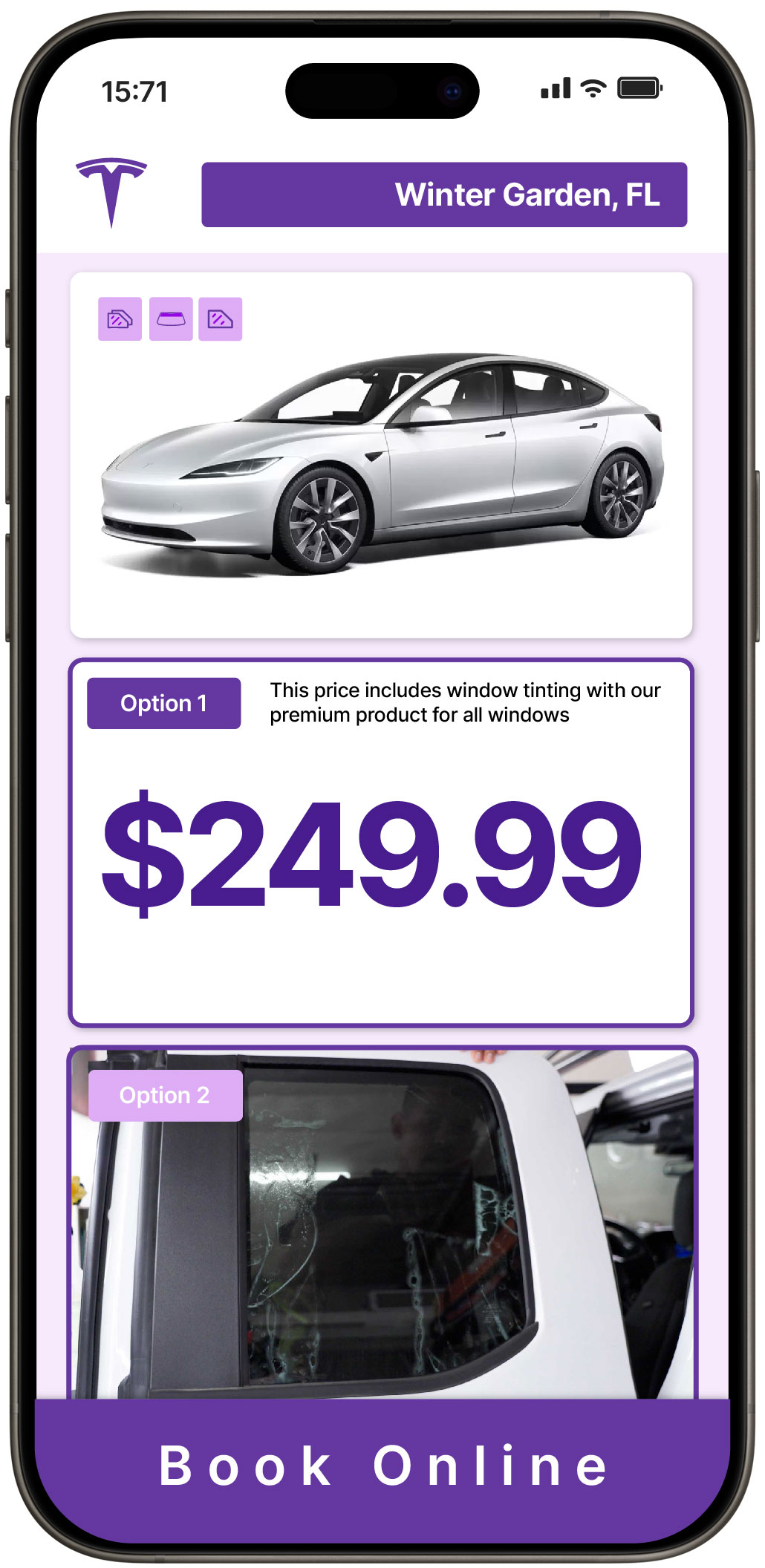 View Reasonable Tesla Window Tinting Rates in Winter Garden, Florida