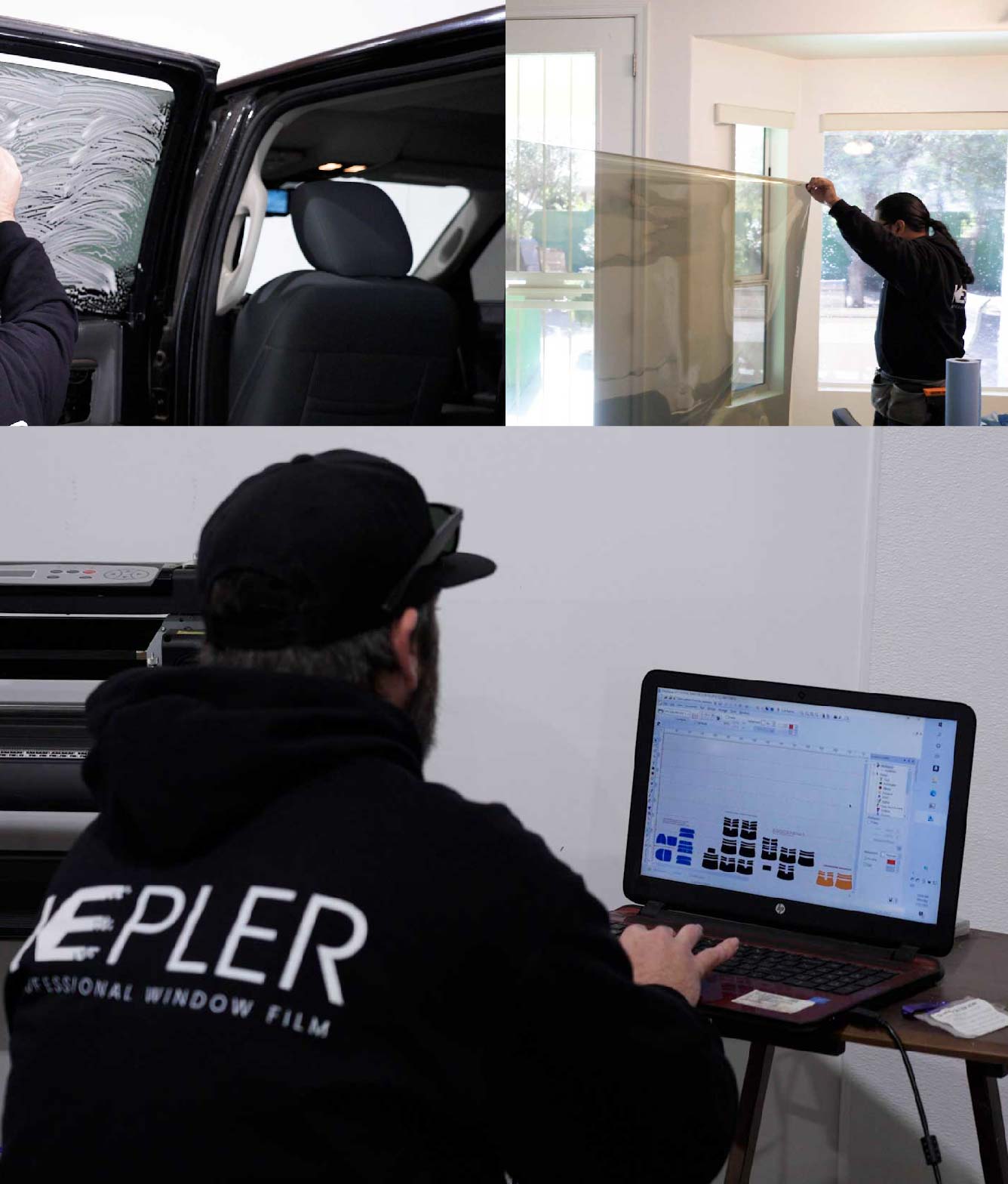Ceramic Window Tinting Expert Cutting Film in Berea, Kentucky