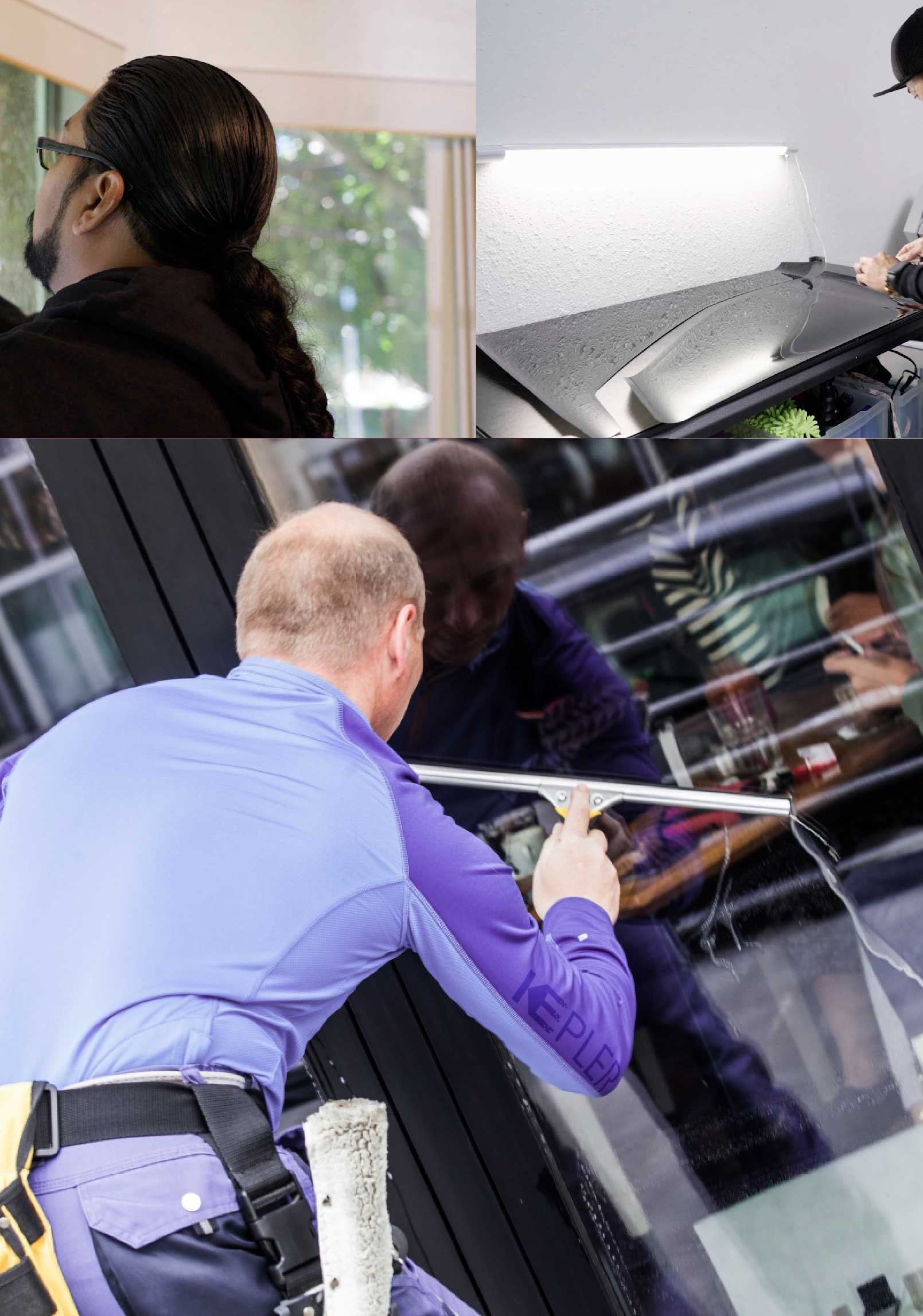 Kepler Skilled Applying Anti-Graffiti Window Film to a South Jordan Shop Front