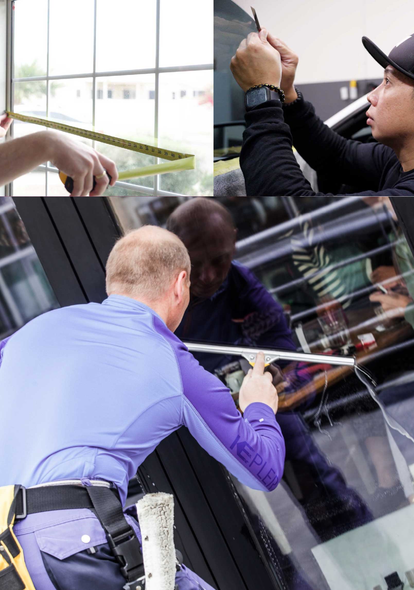 Kepler Skilled Applying Anti-Graffiti Window Film to a Westfield Shop Front