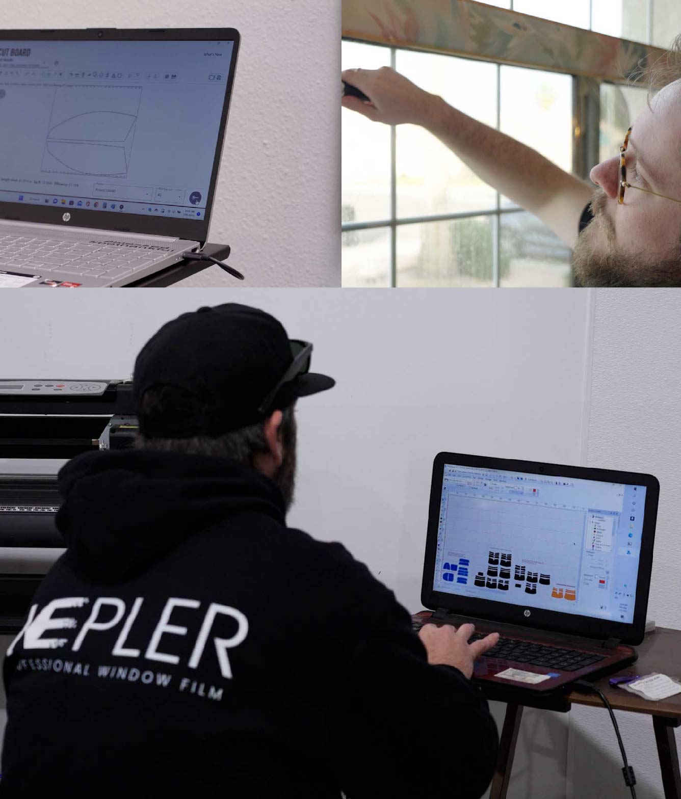 Ceramic Window Tinting Expert Cutting Film in Shelbyville, Kentucky
