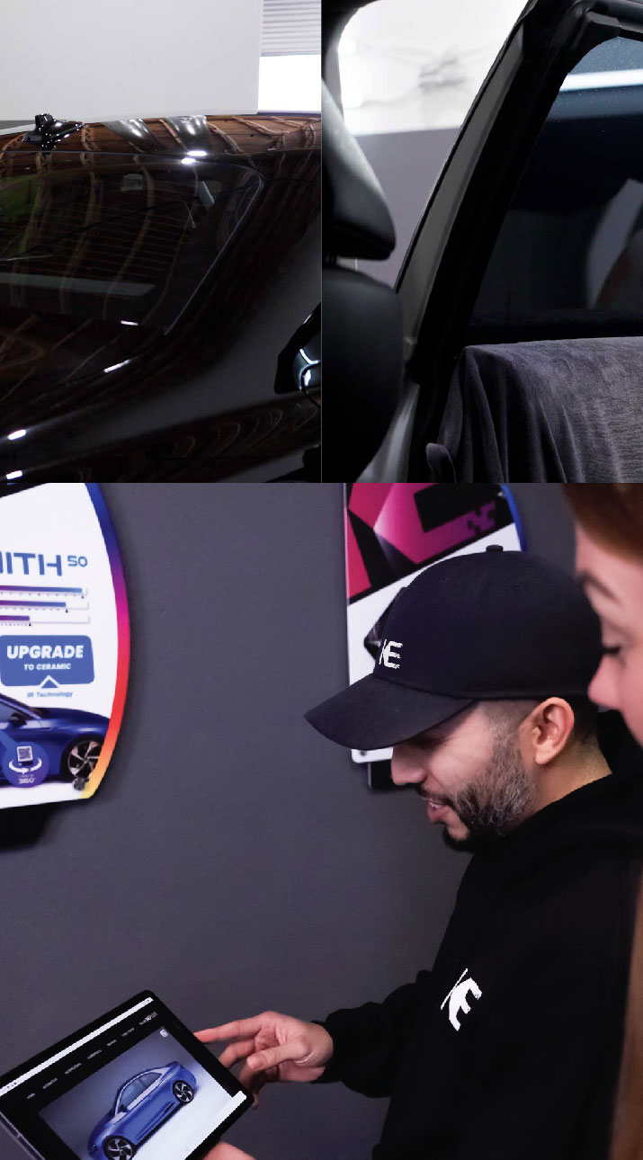 Kepler Dealer Showing Car Window Film Options to Customer in Anderson, Indiana