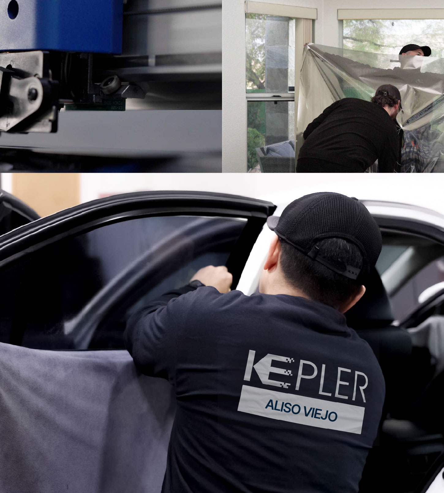 Automotive Window Tinting Expert Applying Film in Aliso Viejo, California