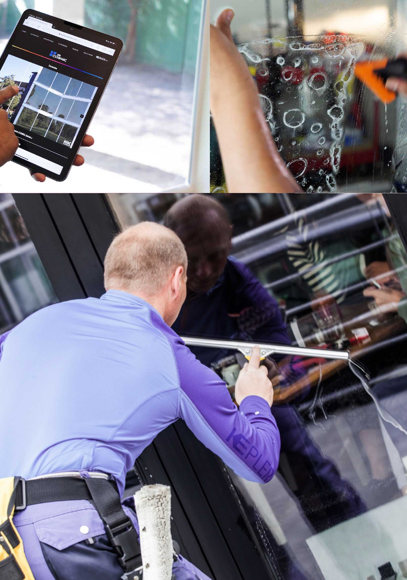 Kepler Expert Applying Anti-Graffiti Window Film to a Houston Shop Front