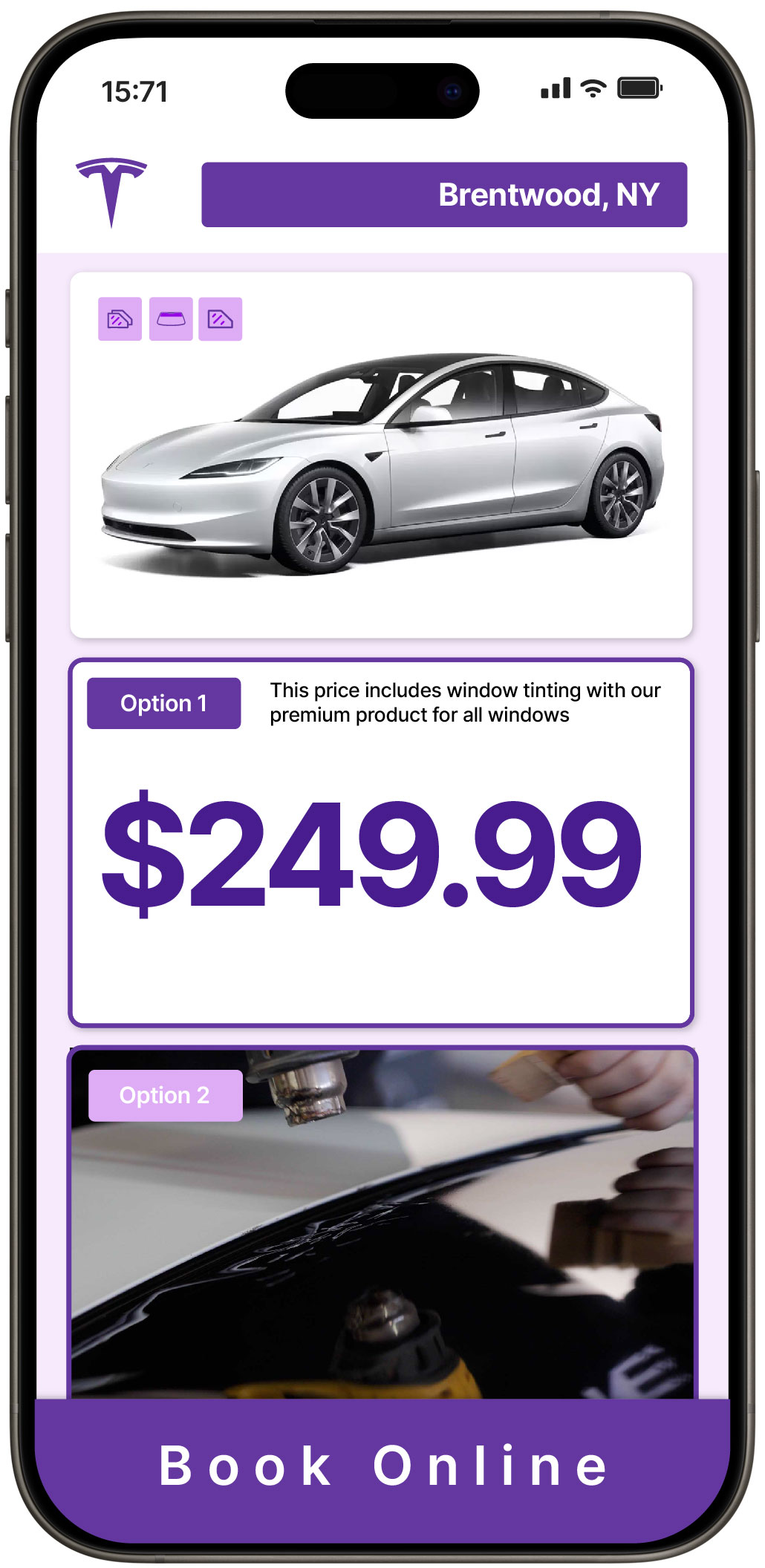 View Reasonable Tesla Window Tinting Costs in Brentwood, New York