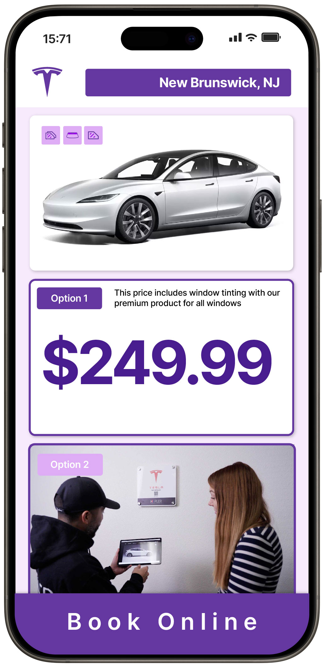 View Reasonable Tesla Window Tinting Costs in New Brunswick, New Jersey