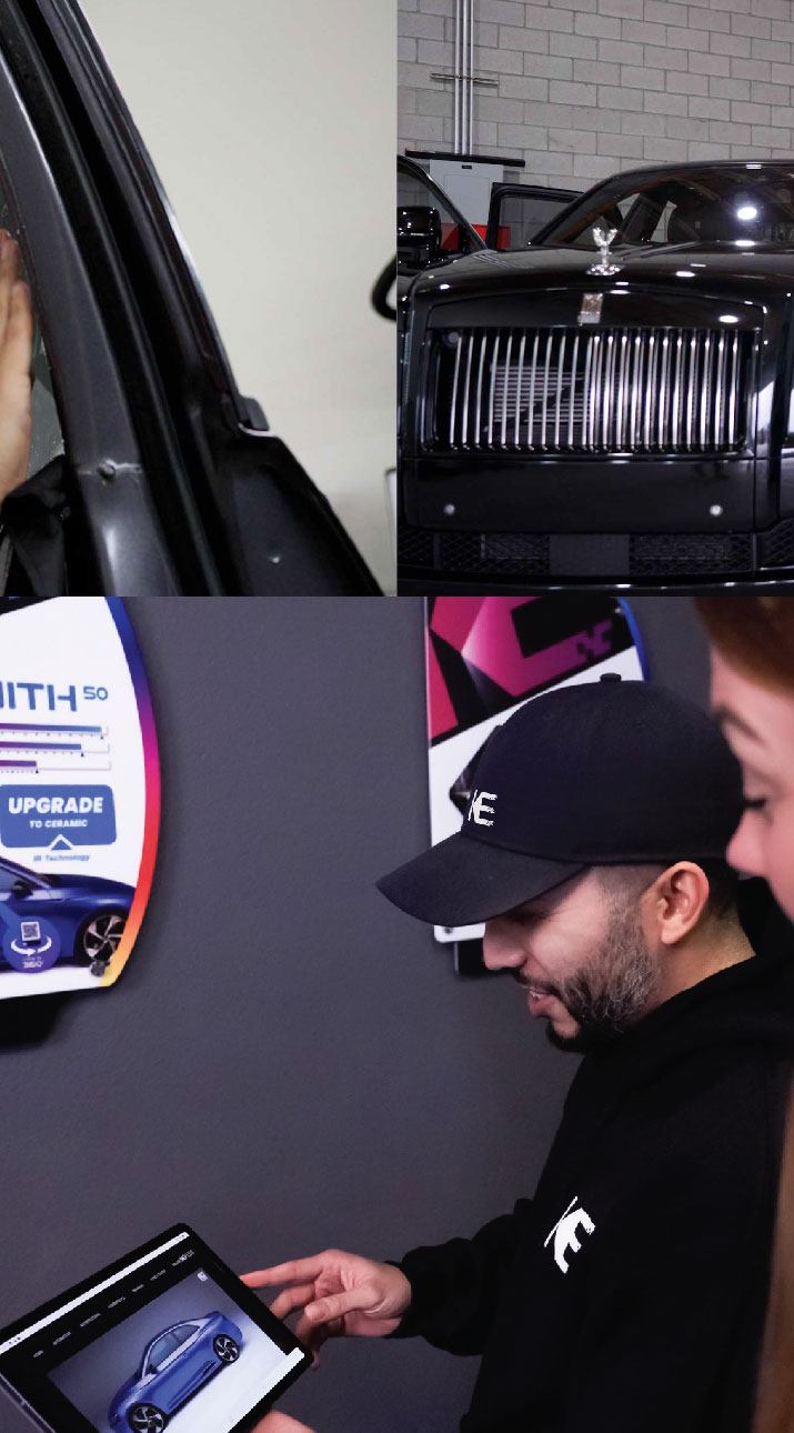 Kepler Dealer Showing Car Window Film Options to Customer in Oak Harbor, Washington