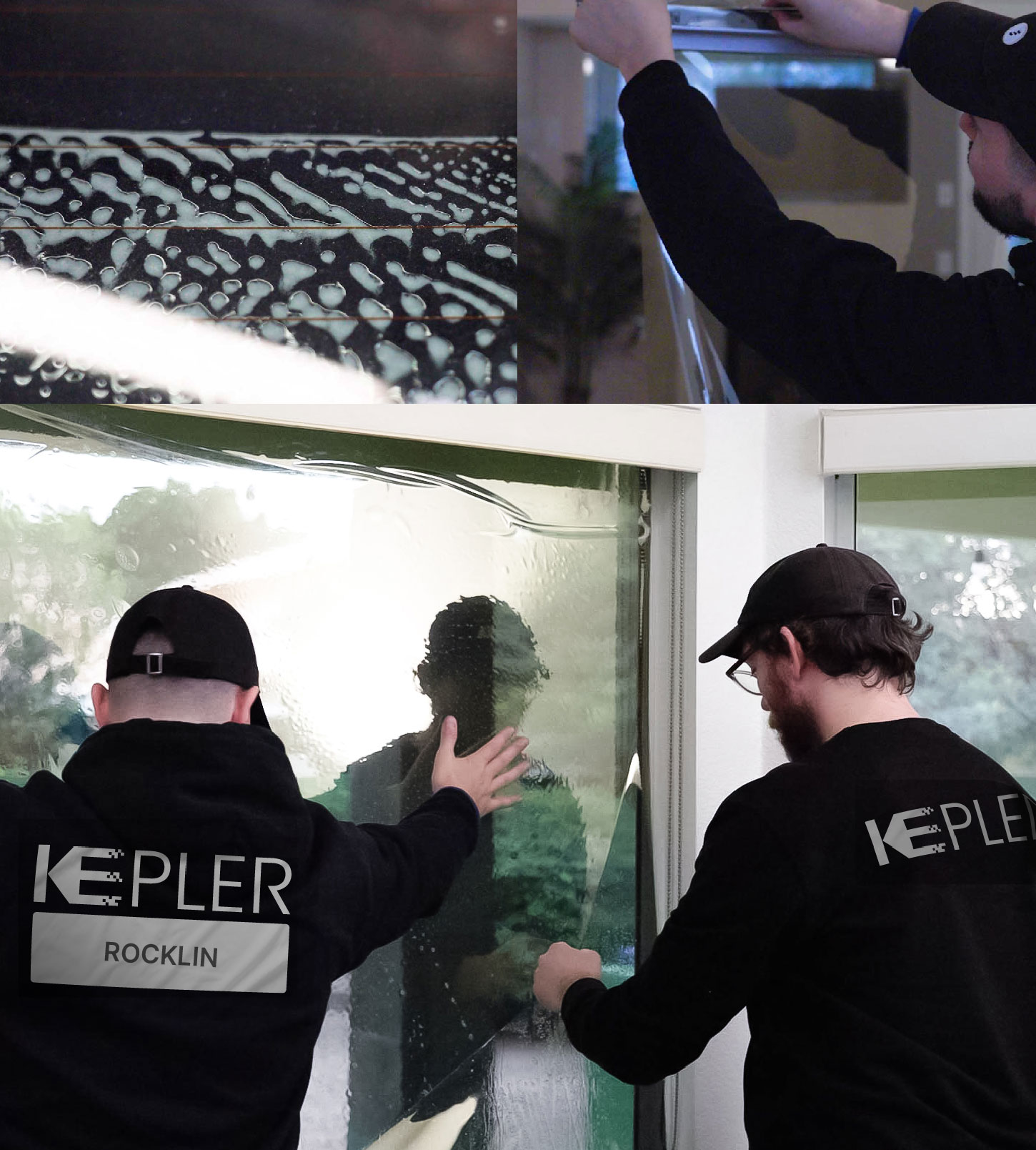 Expert Technician Installing Ceramic Window Tint to Home in Rocklin