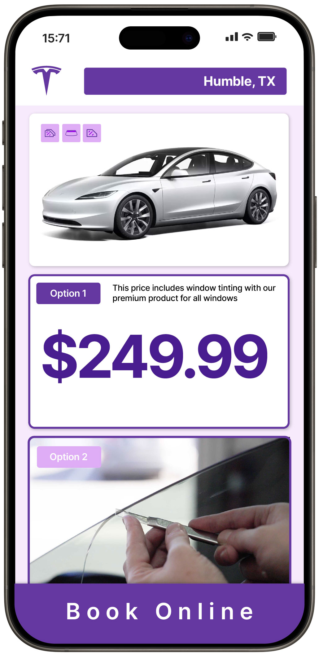 View Affordable Tesla Window Tinting Costs in Humble, Texas
