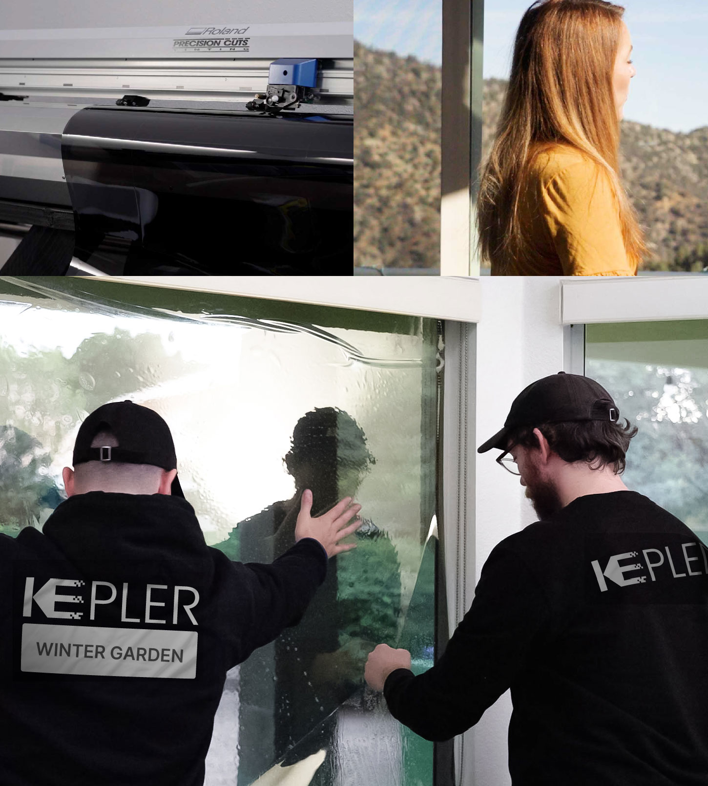 Kepler Technician Installing Advanced Window Tint to Home in Winter Garden