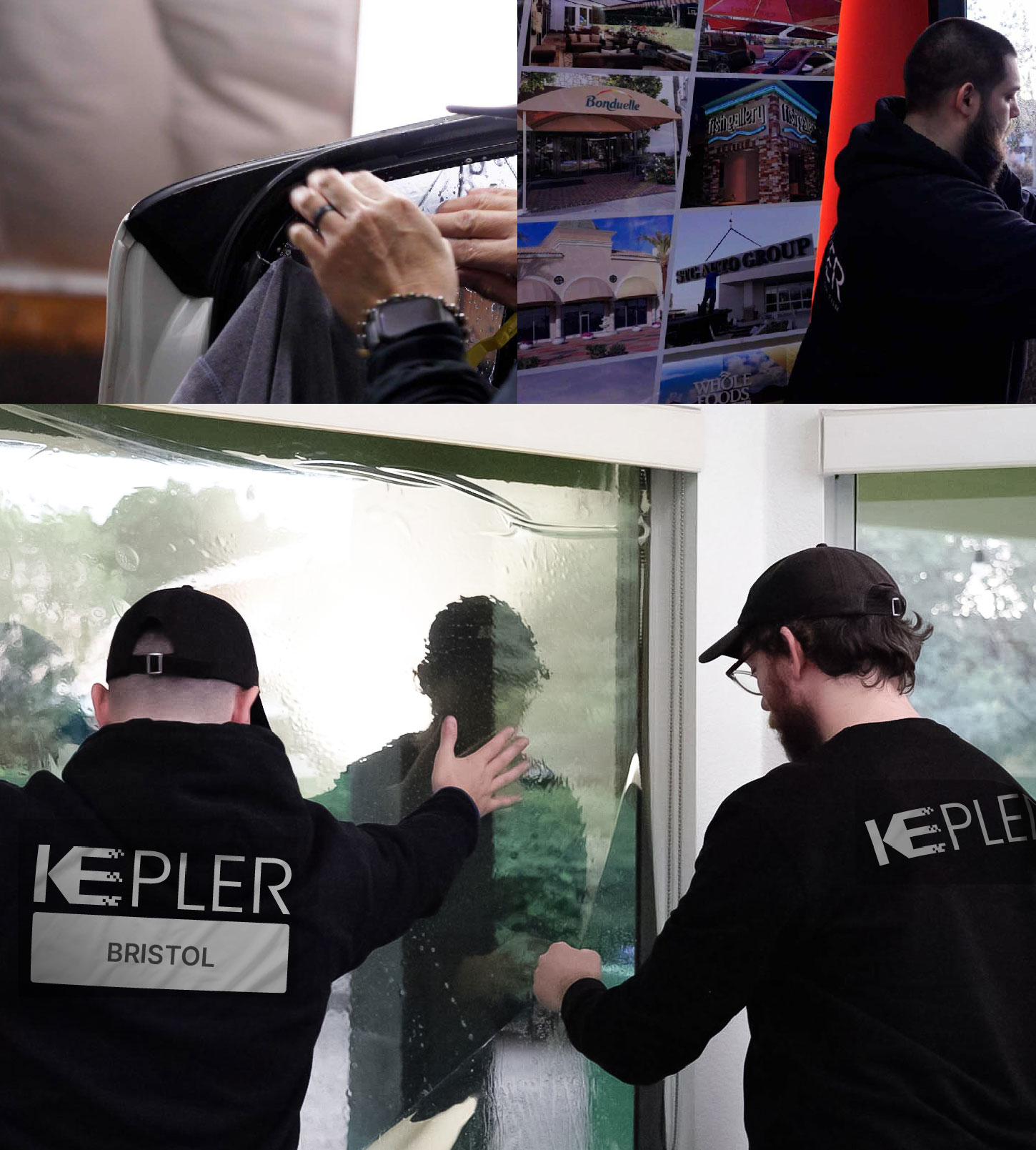 Kepler Technician Installing Advanced Window Tint to Home in Bristol