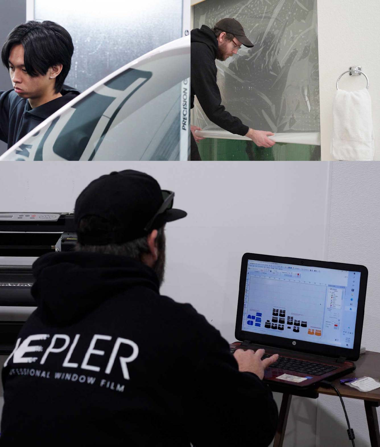 Ceramic Window Tinting Expert Cutting Film in Sarasota, Florida